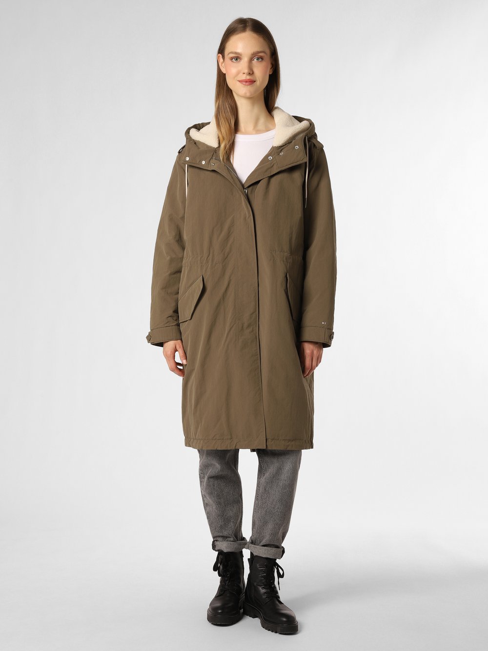 Tommy Hilfiger Parka damska Kobiety Bawełna zielony jednolity, S