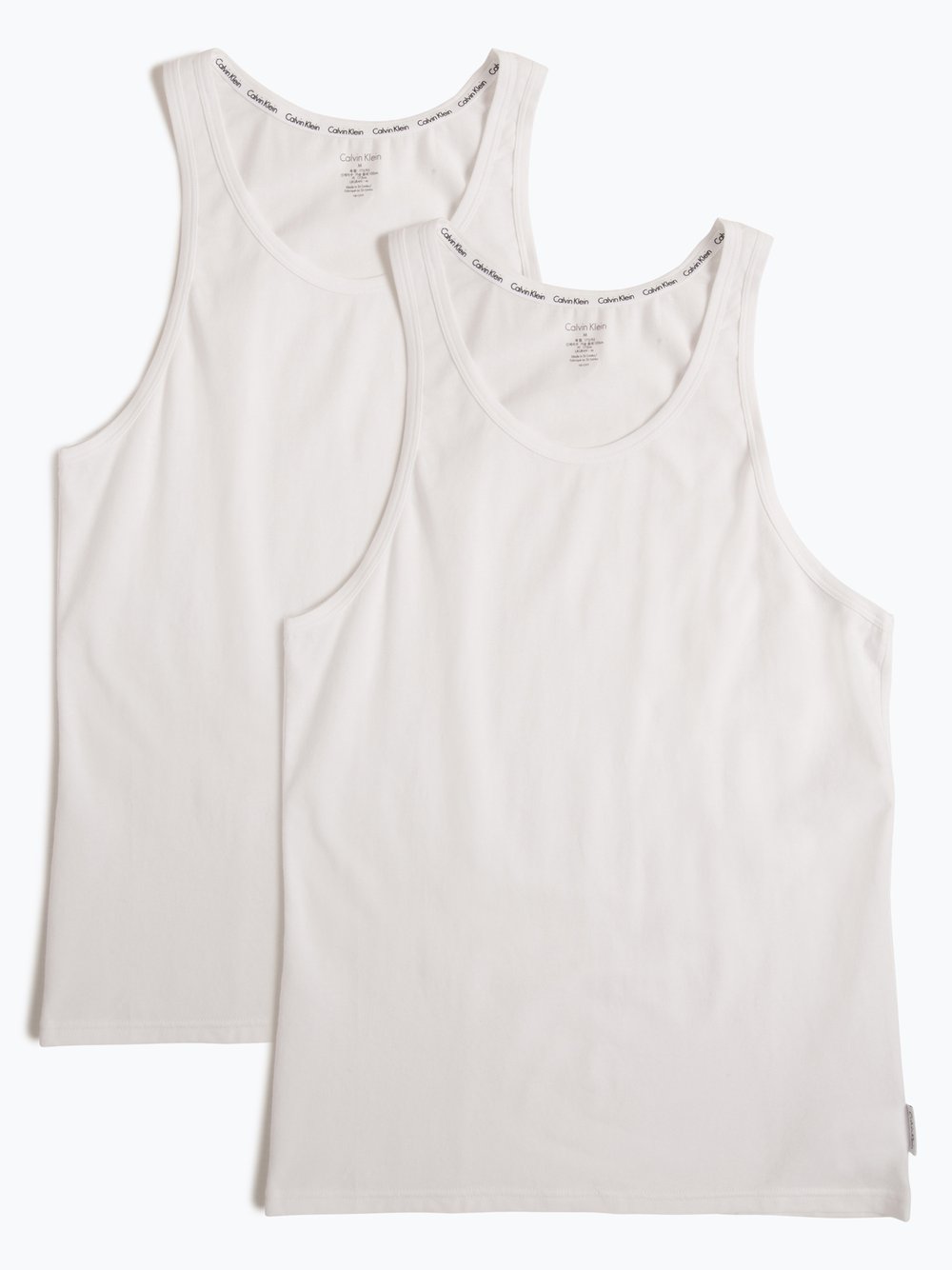 Calvin Klein Podkoszulki pakowane po 2 sztuki Mężczyźni Bawełna biały jednolity, S