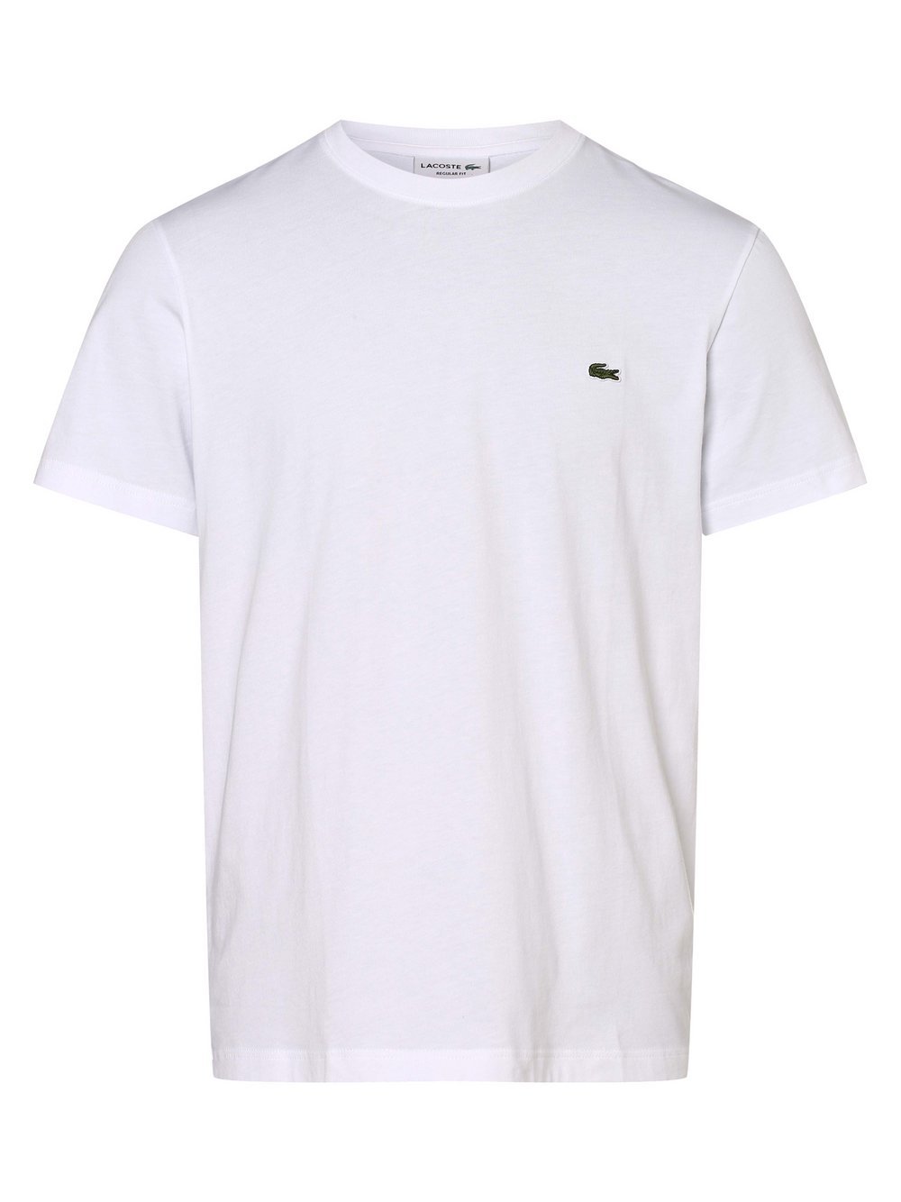 Lacoste T-shirt męski Mężczyźni Dżersej biały jednolity, 6
