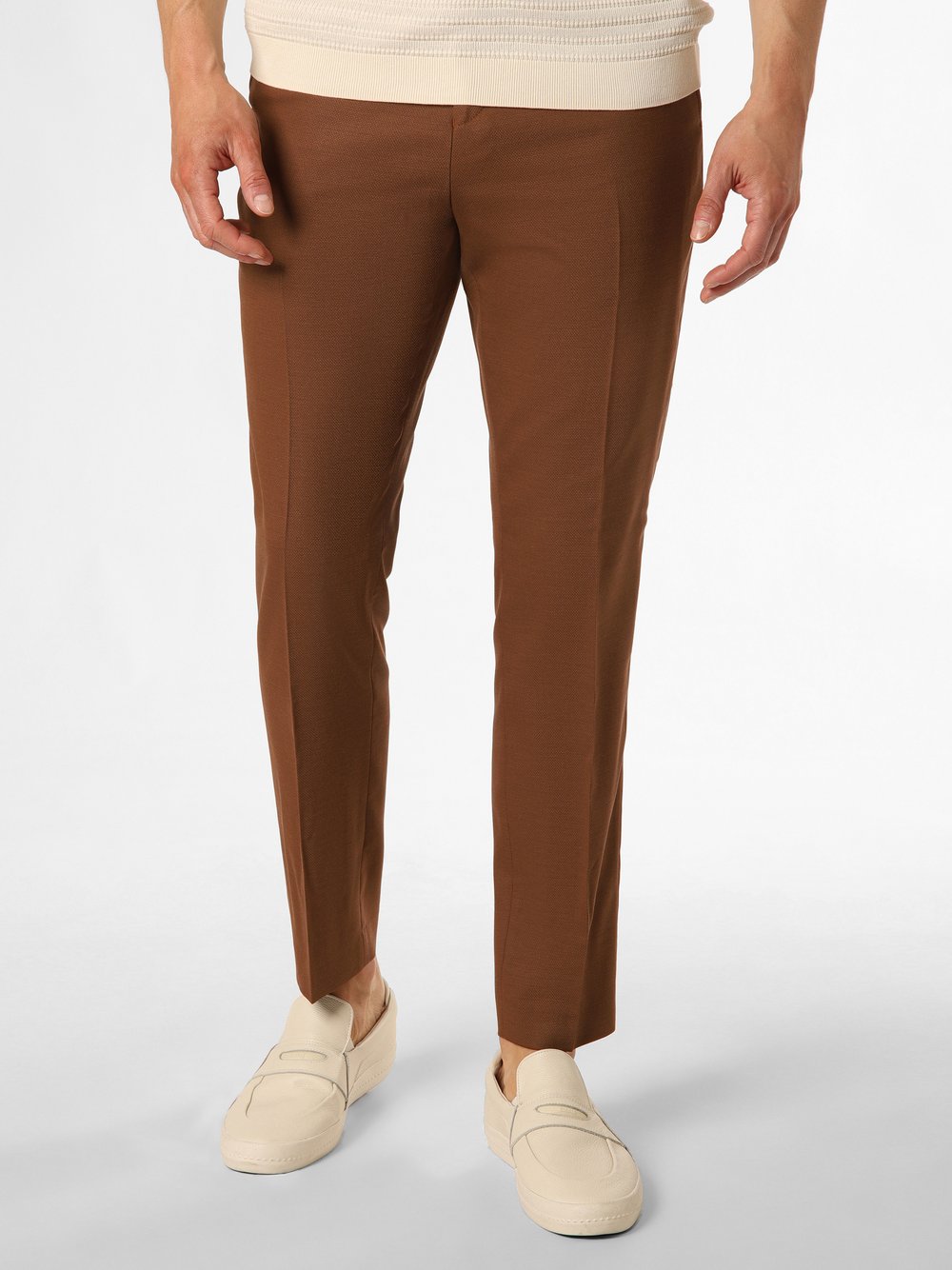 Selected Spodnie - SLHSlim-Neil Mężczyźni Slim Fit brązowy jednolity, 44