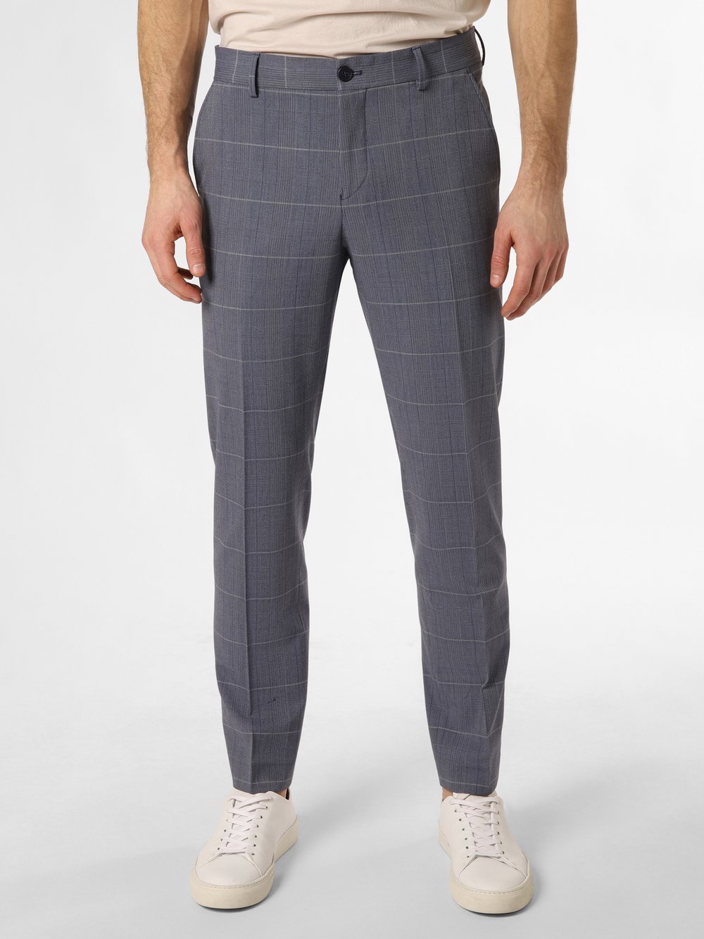 Selected Spodnie - SLHSlim-Liam Mężczyźni Slim Fit niebieski|szary w kratkę, 102