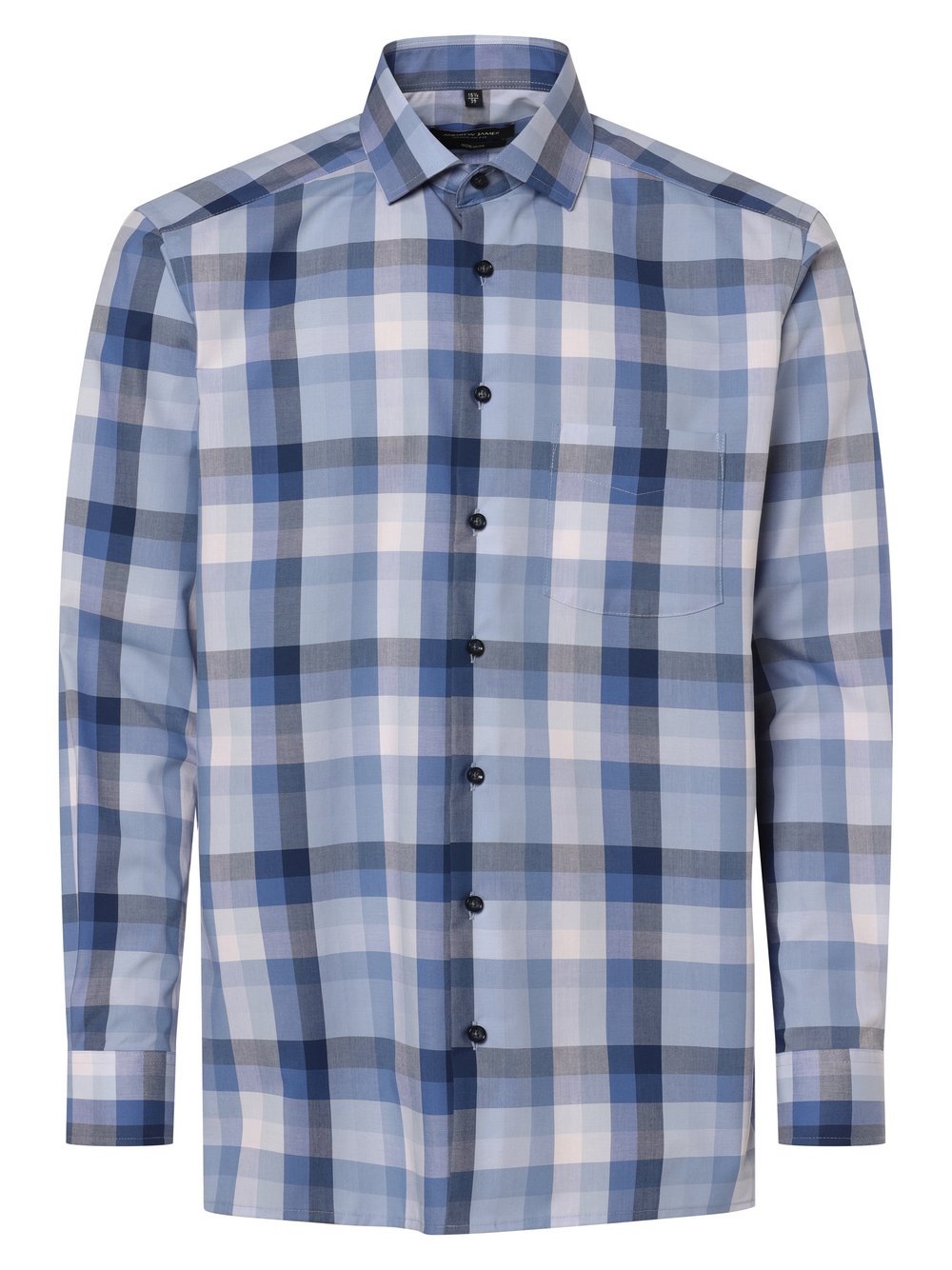 Andrew James Koszula męska - non-iron Mężczyźni Regular Fit Bawełna niebieski w kratkę, 39