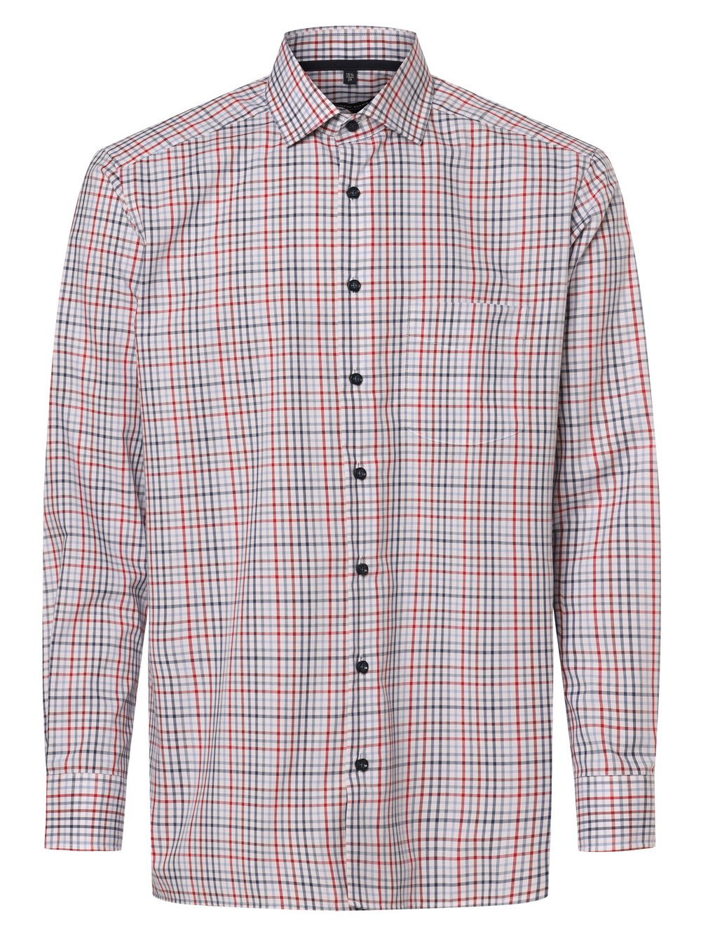 Andrew James Koszula męska - non-iron Mężczyźni Regular Fit Bawełna niebieski|czerwony w kratkę, 44