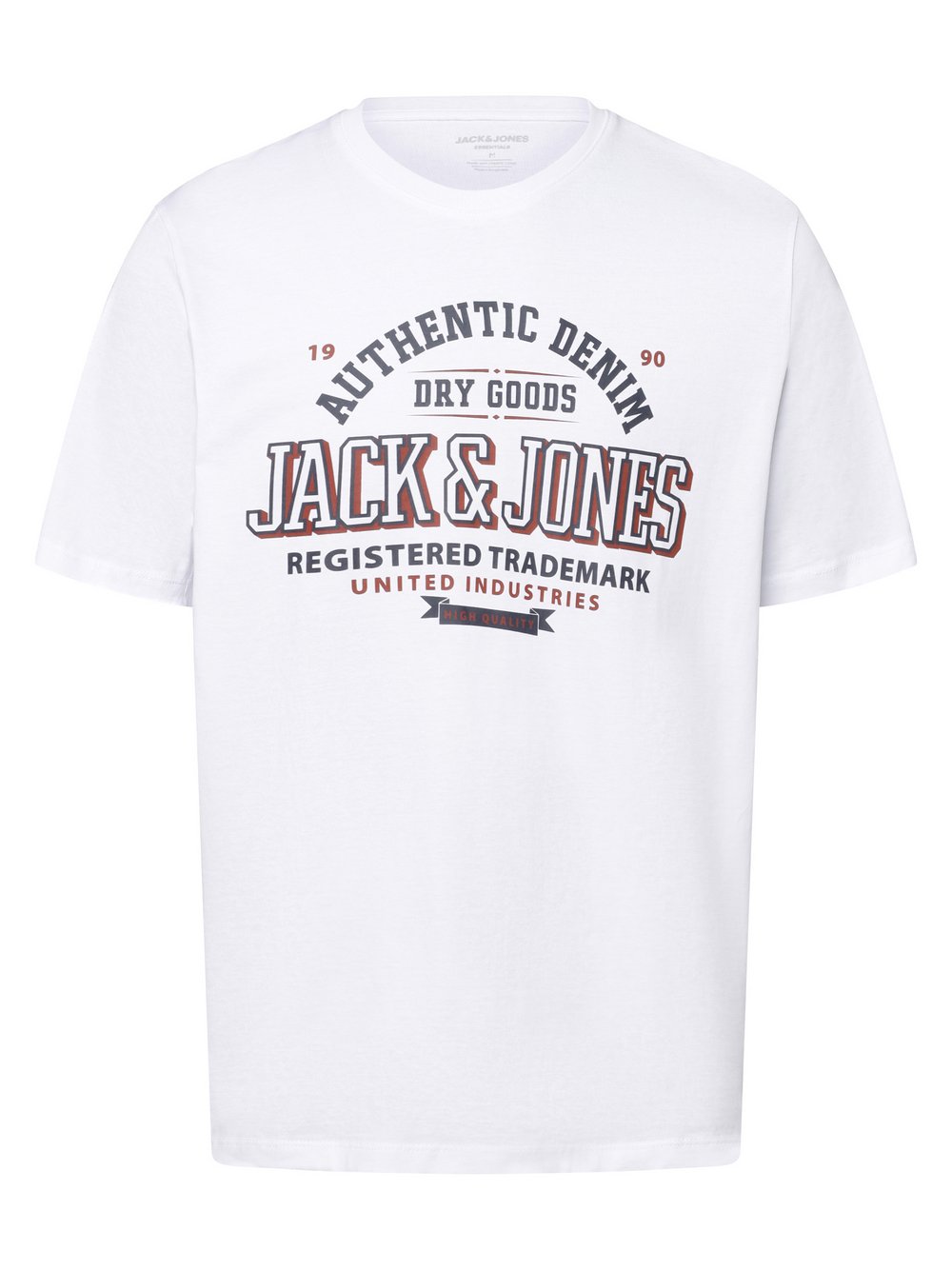 Jack & Jones Koszulka męska - JJELogo Mężczyźni Bawełna biały nadruk, S