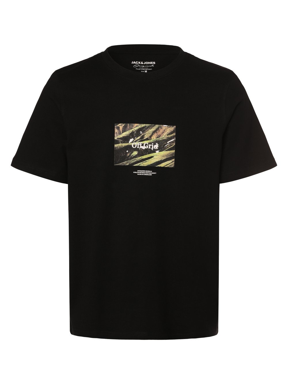 Jack & Jones Koszulka męska - JORLafayette Mężczyźni Bawełna czarny nadruk, S