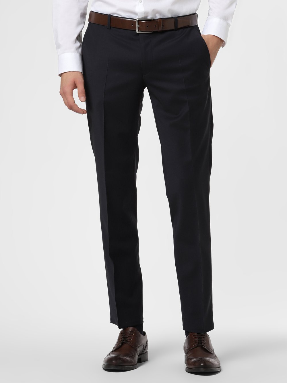 JOOP! Męskie spodnie od garnituru modułowego Mężczyźni Slim Fit Wełna niebieski jednolity, 27