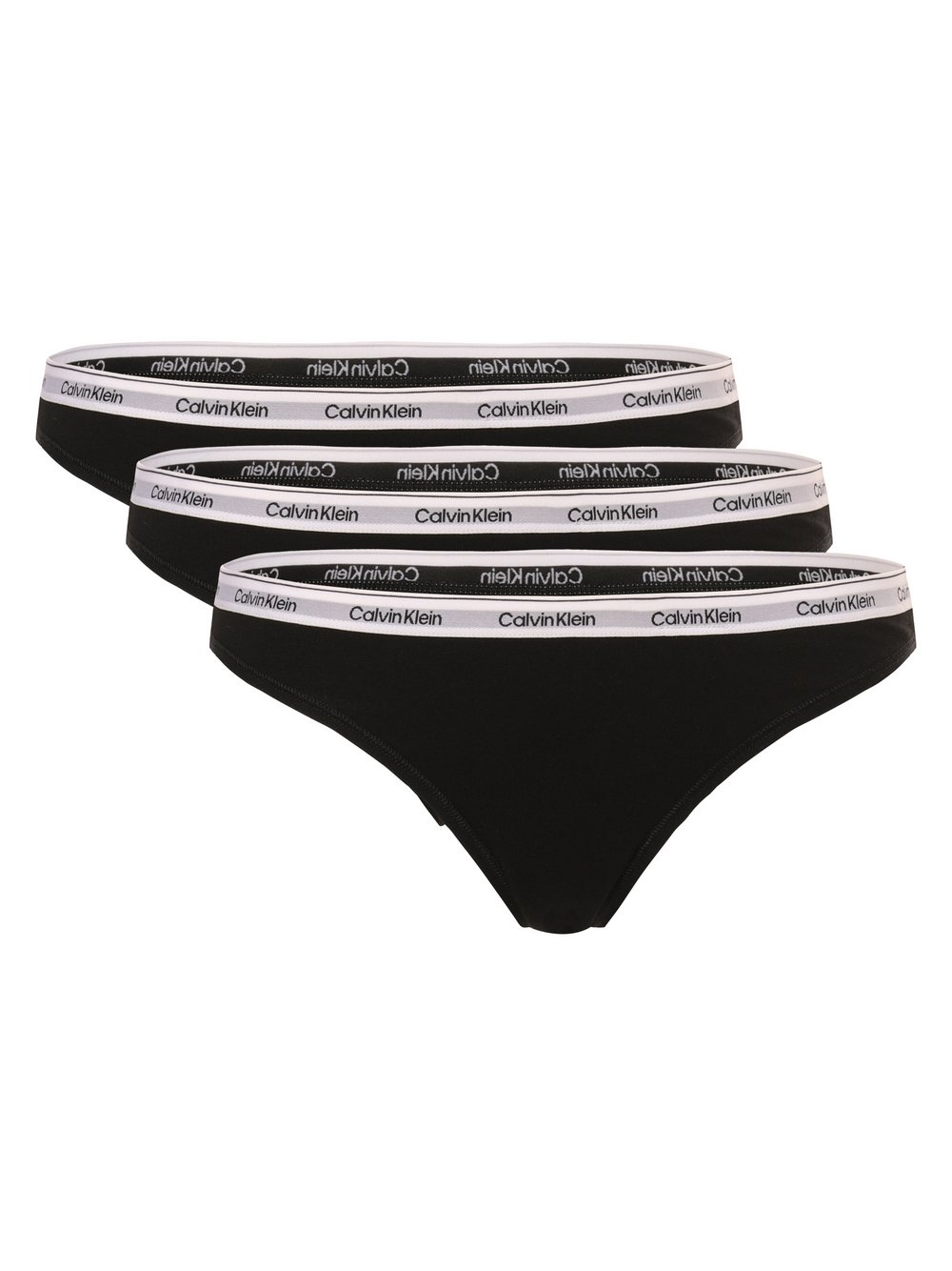 Calvin Klein Stringi w 3-paku Kobiety Bawełna czarny jednolity, M