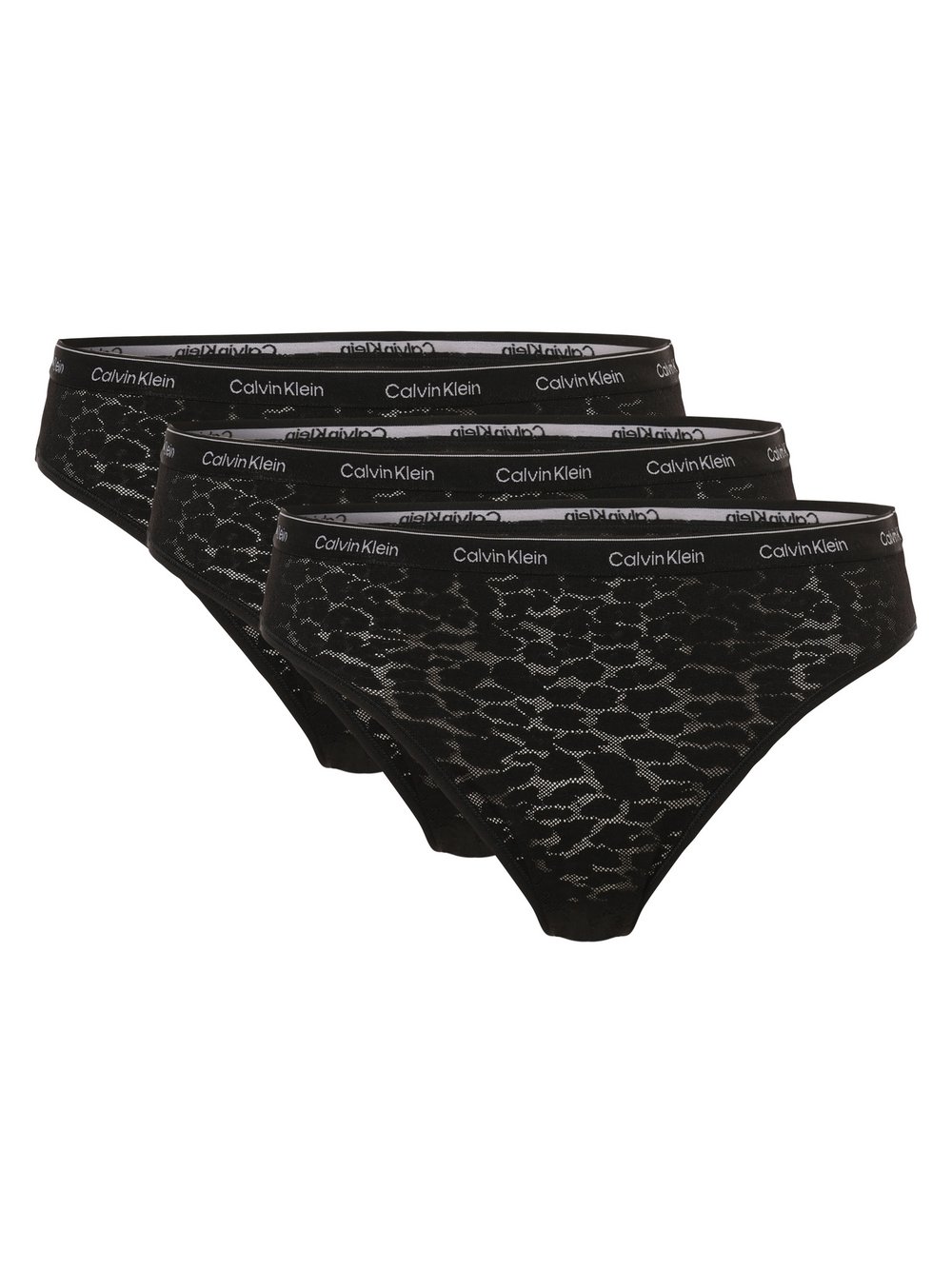 Calvin Klein Stringi w 3-paku Kobiety czarny jednolity, S