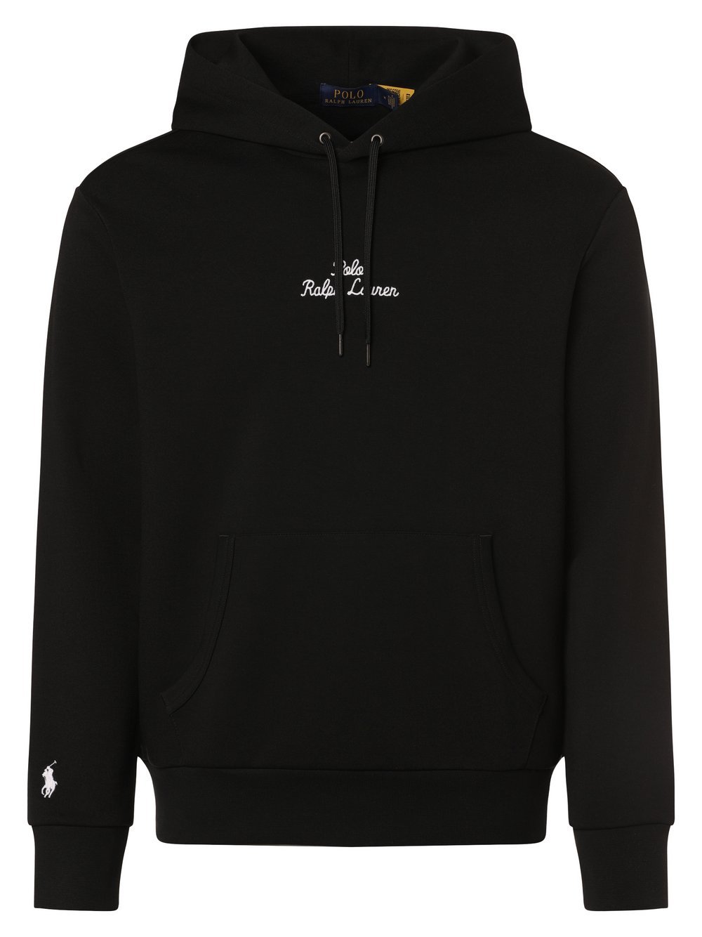 Polo Ralph Lauren Męski sweter z kapturem Mężczyźni Bawełna czarny jednolity, S