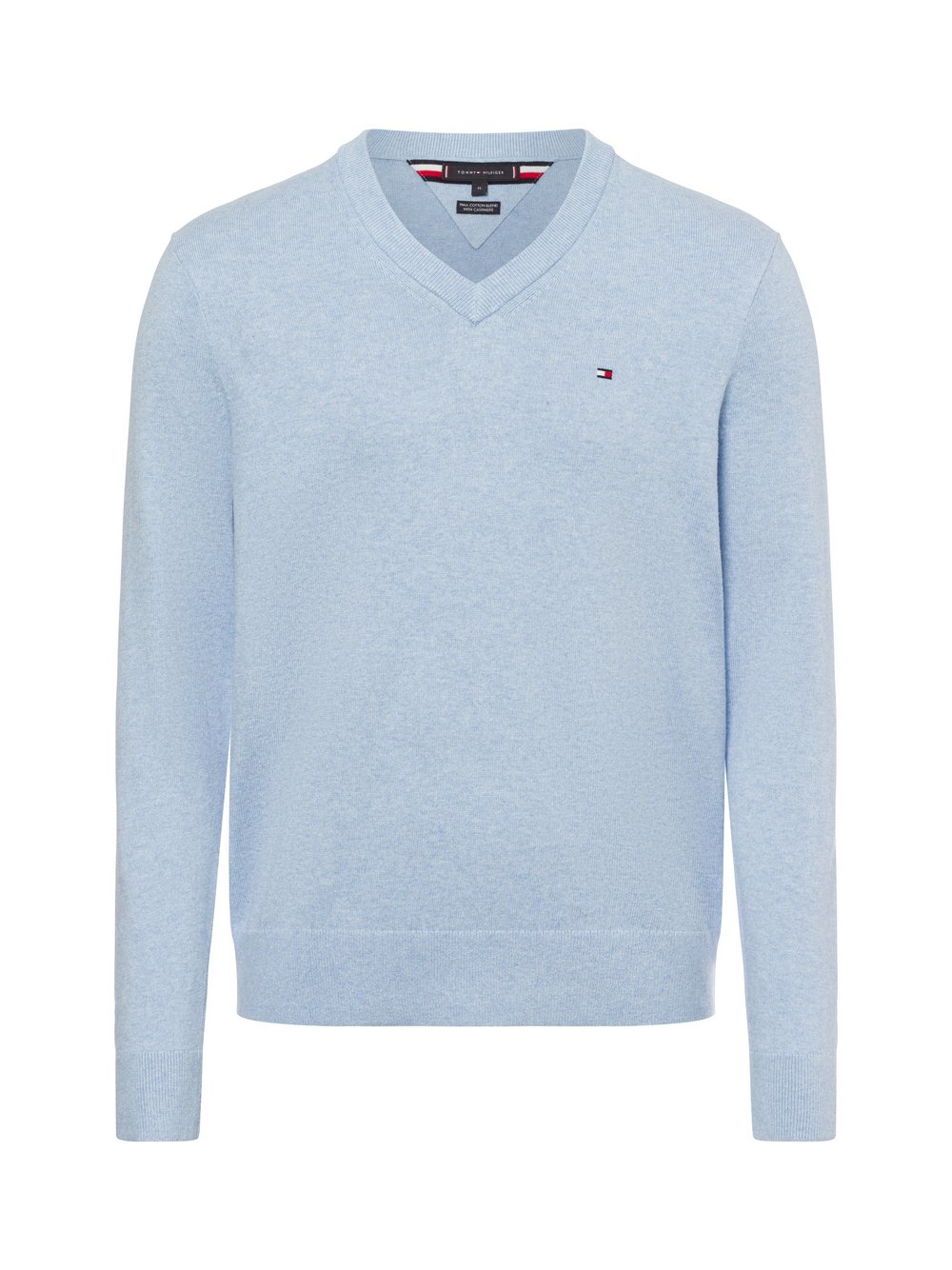 Tommy Hilfiger Sweter z dodatkiem kaszmiru Mężczyźni Bawełna niebieski marmurkowy, S