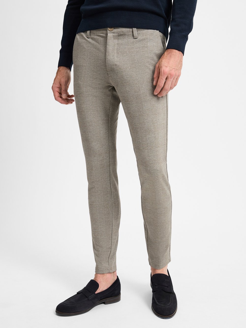 Only&Sons Spodnie - ONSMark Mężczyźni wiskoza szary|beżowy w kratkę, 28-32