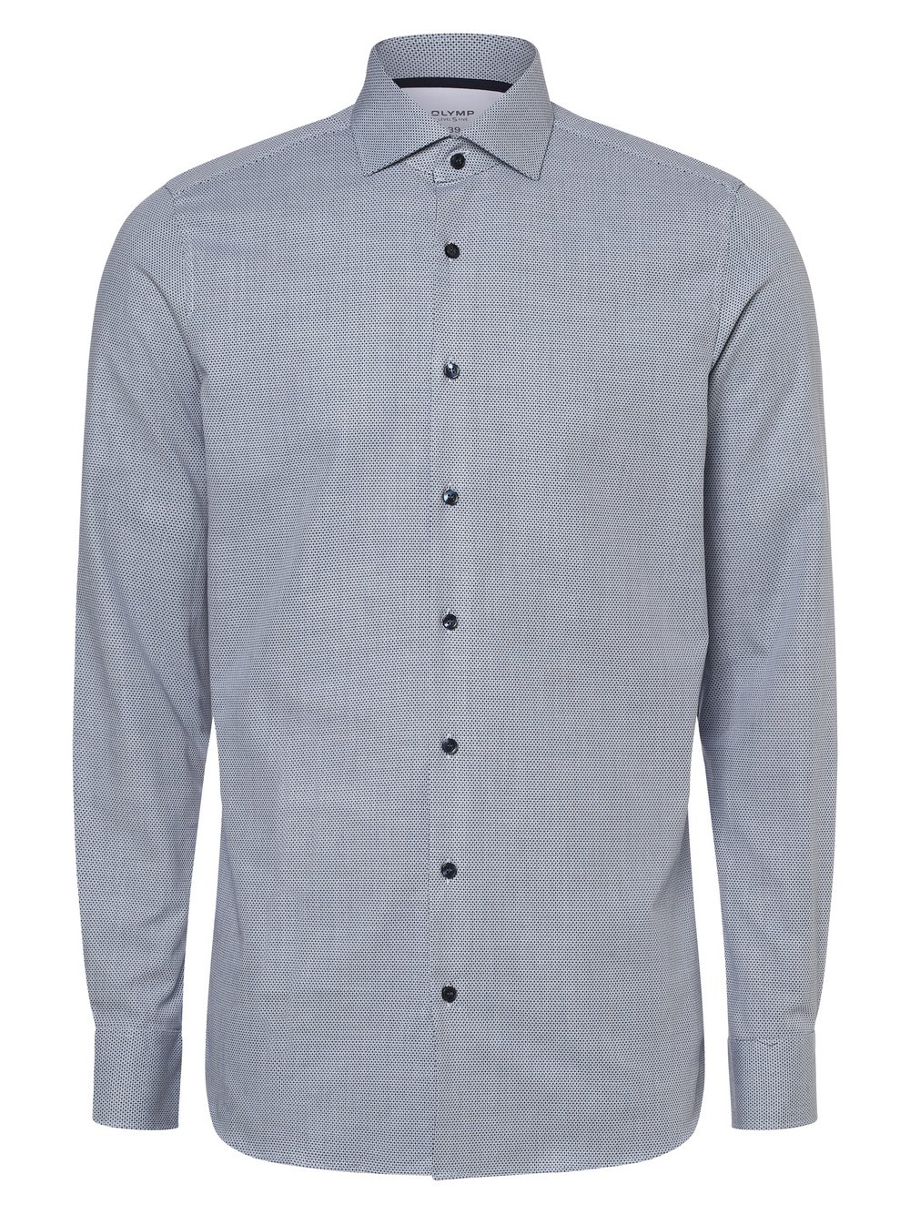 Olymp Level Five Koszula męska łatwa w prasowaniu Mężczyźni Slim Fit niebieski wzorzysty, 41