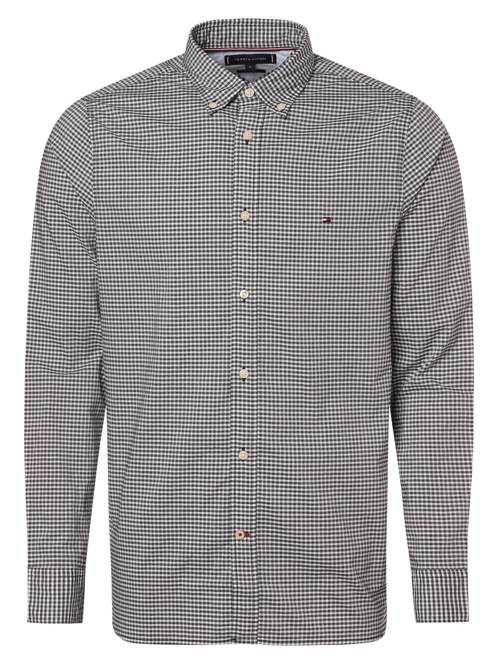 Tommy Hilfiger Koszula męska Mężczyźni Slim Fit Bawełna czarny|biały w kratkę, M