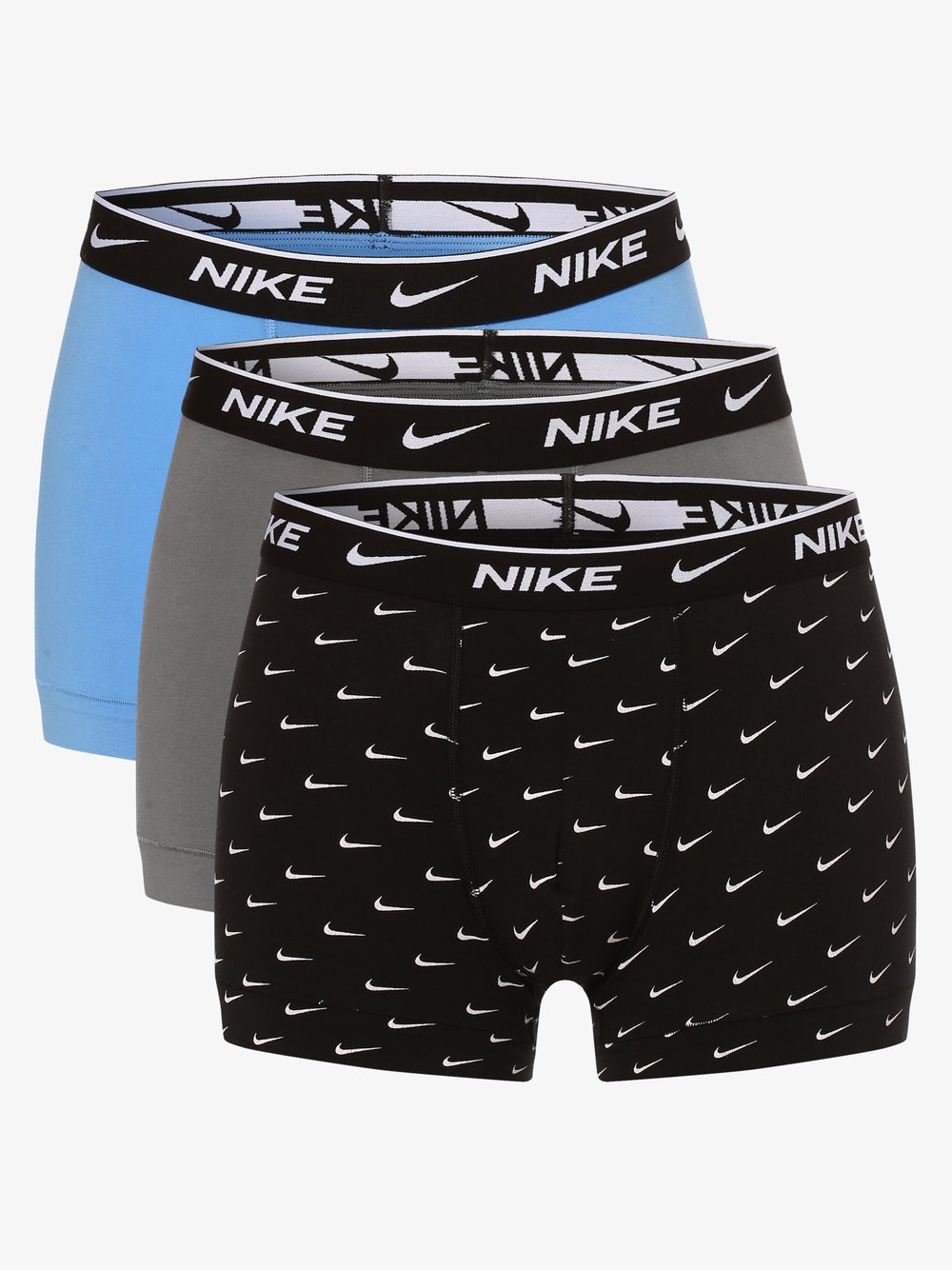 Nike Obcisłe bokserki pakowane po 3 szt. Mężczyźni Bawełna niebieski|szary|czarny|wielokolorowy jednolity, S