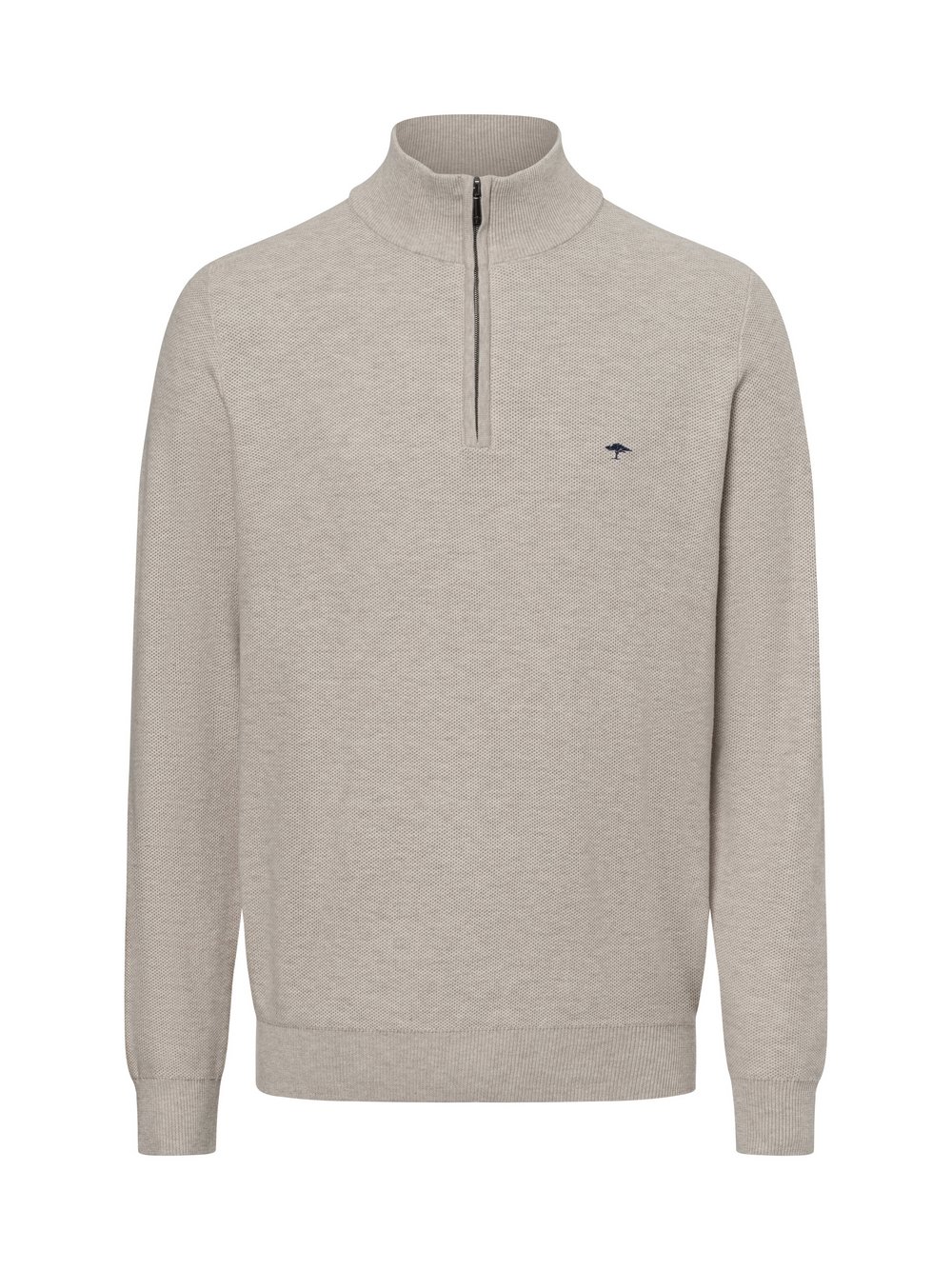 Fynch-Hatton Męski sweter z dzianiny Mężczyźni Bawełna beżowy jednolity, M