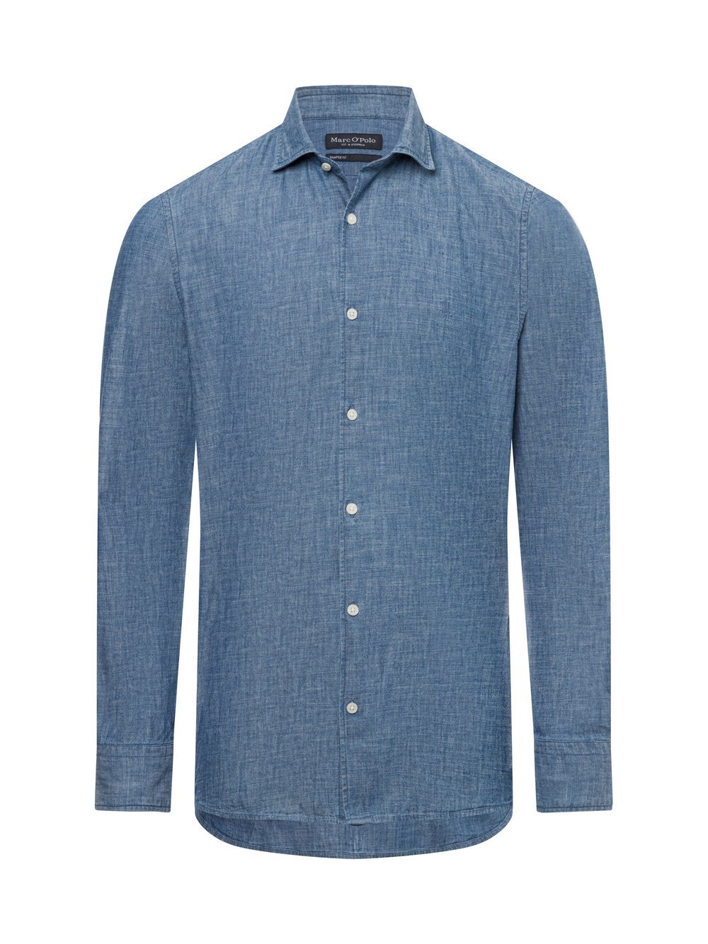 Marc O'Polo Męska koszula dżinsowa Mężczyźni Modern Fit Bawełna niebieski jednolity, M