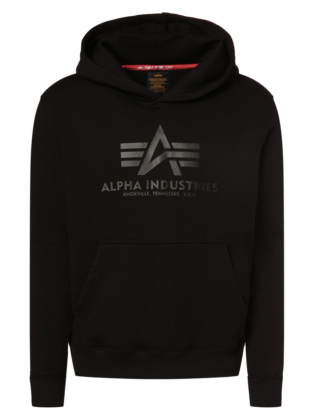 Alpha Industries Męski sweter z kapturem Mężczyźni czarny nadruk, S