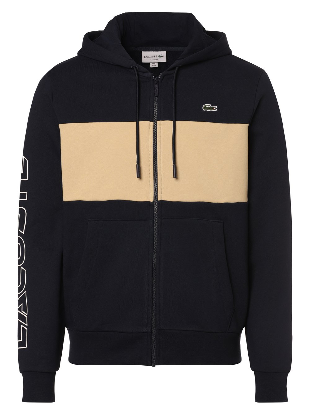 Lacoste Męska kurtka z kapturem Mężczyźni Bawełna niebieski w paski, 3