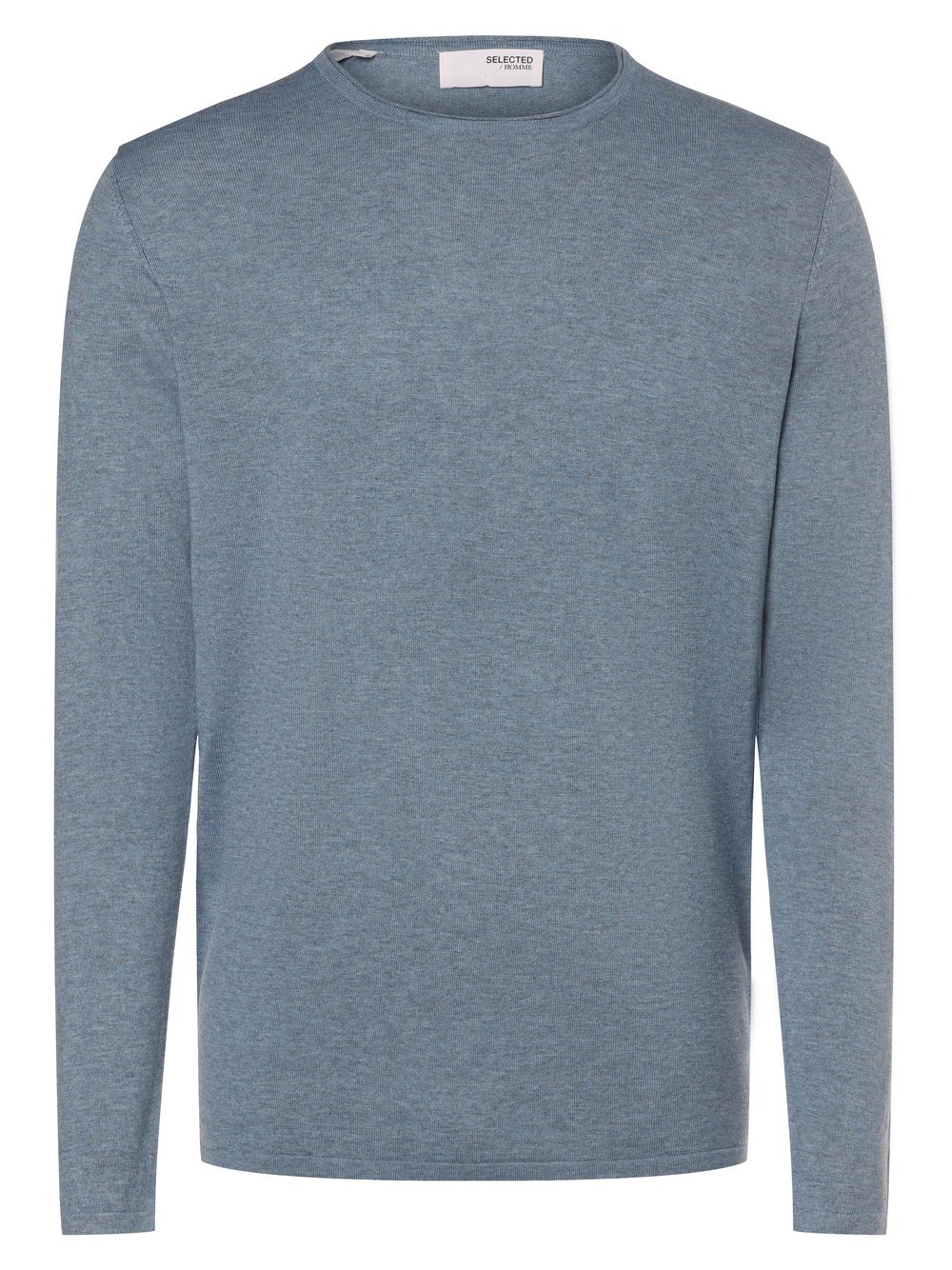 Selected Sweter - SLHRome Mężczyźni Bawełna niebieski marmurkowy, M