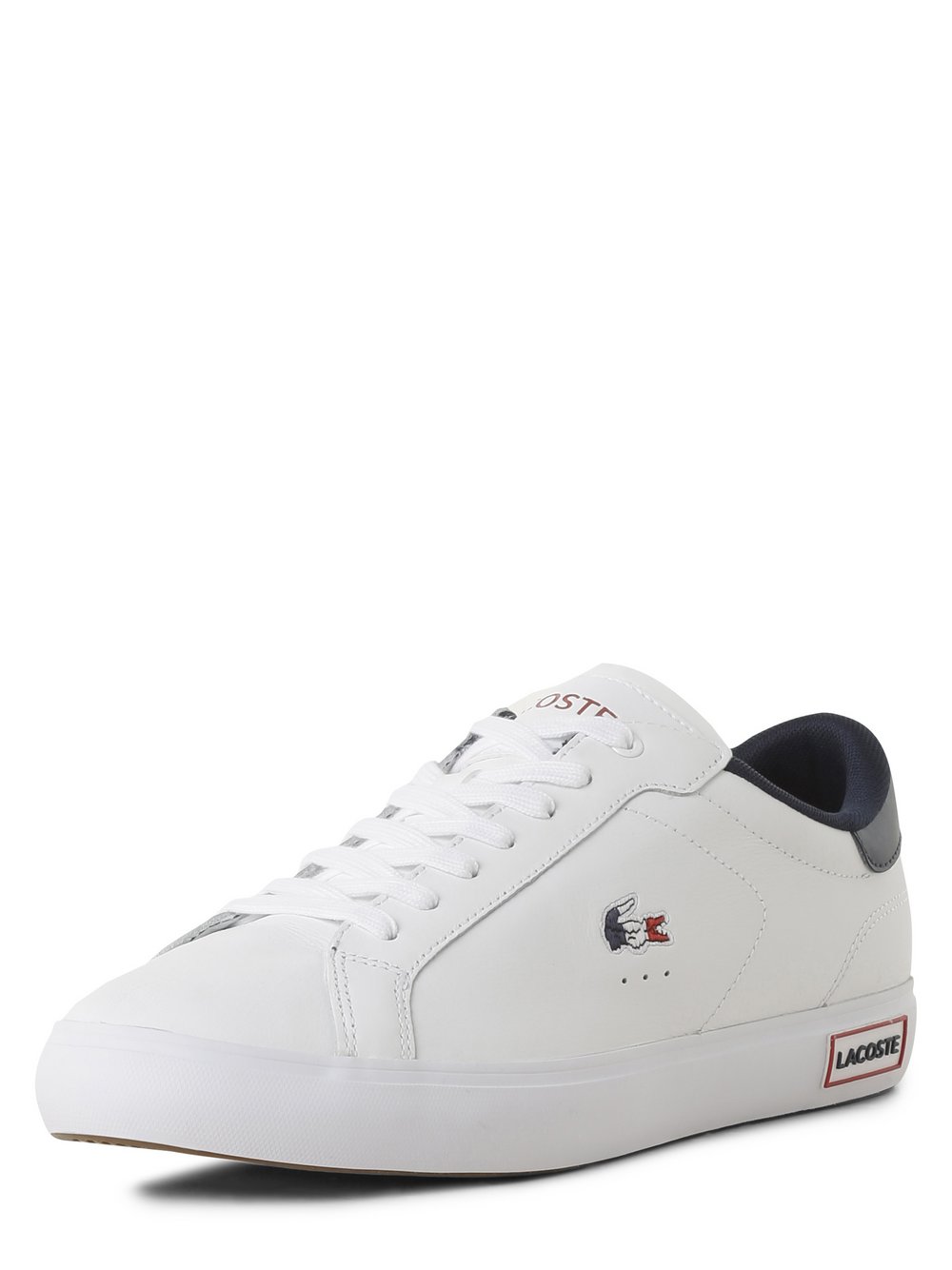 Lacoste Męskie tenisówki ze skóry Mężczyźni skóra biały jednolity, 7.5