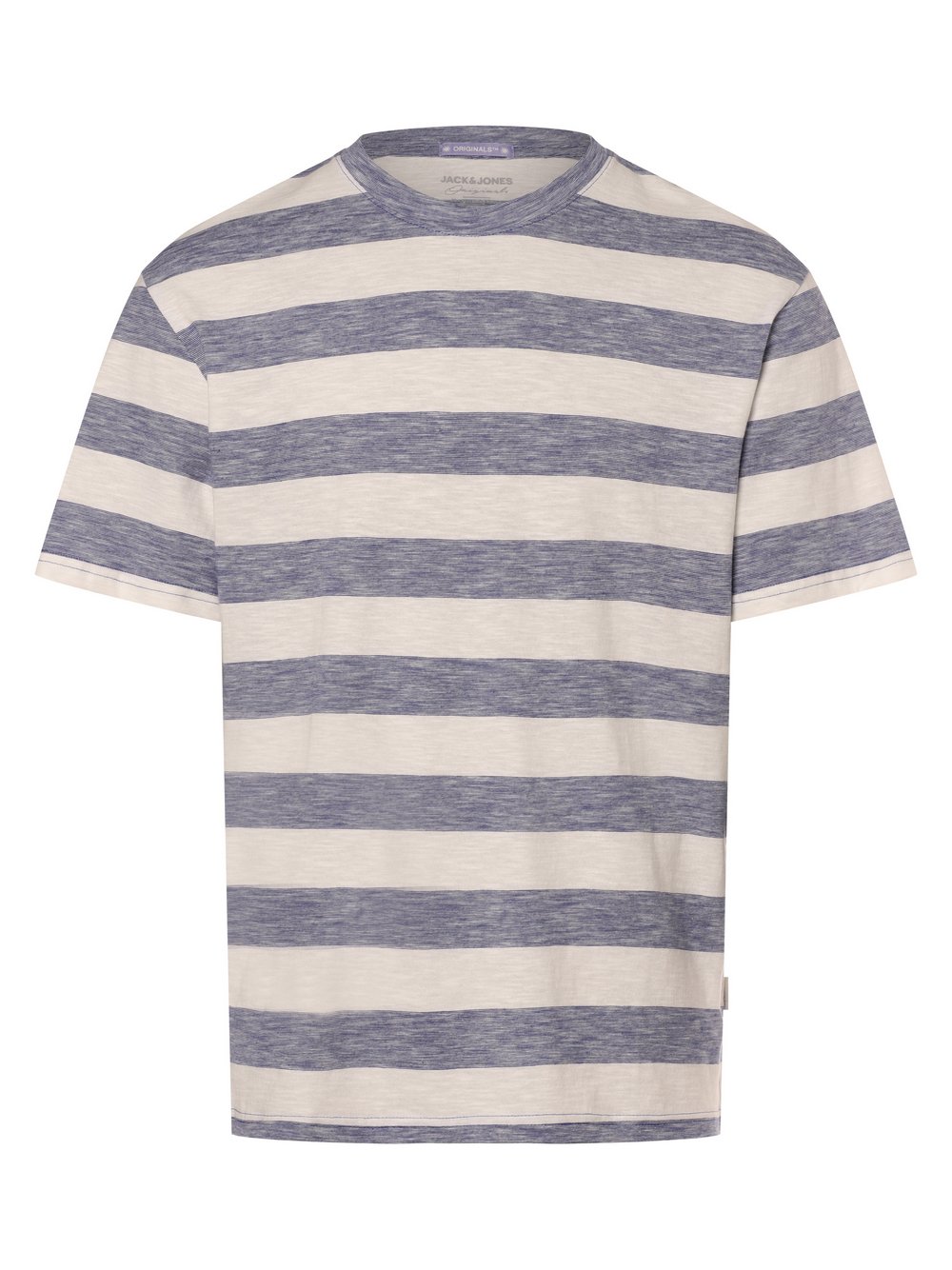 Jack & Jones Koszulka męska - JORAruba Mężczyźni Bawełna niebieski|biały w paski, S