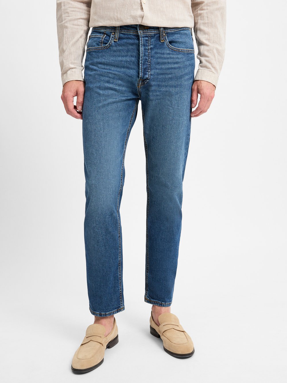 Jack & Jones Dżinsy JJIChris Mężczyźni Bawełna niebieski jednolity, 29-32