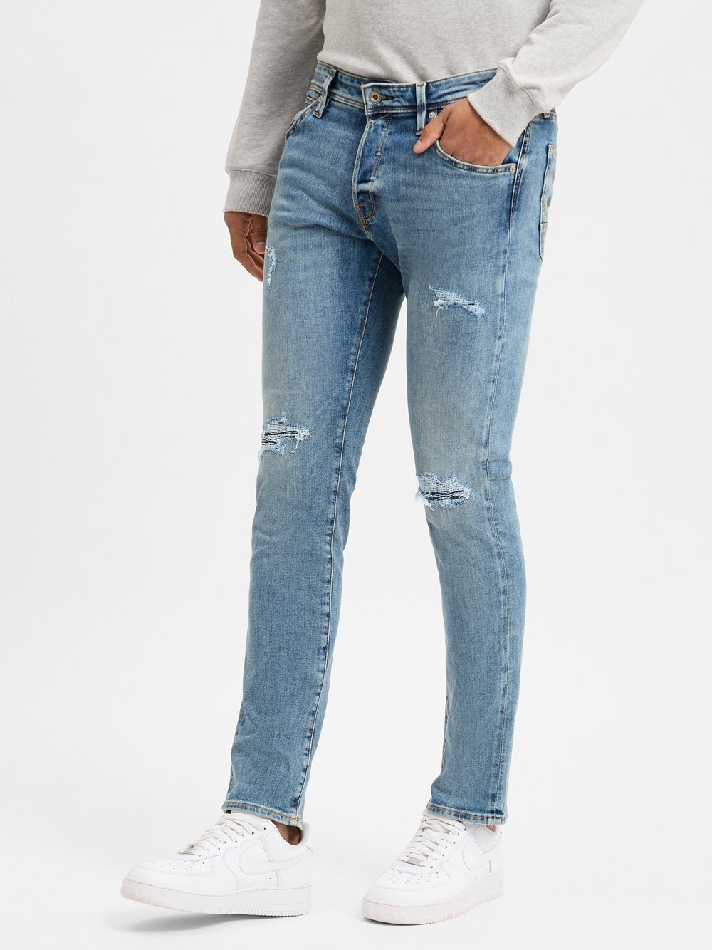 Jack & Jones Dżinsy - Glenn Mężczyźni Bawełna niebieski jednolity, 29-32