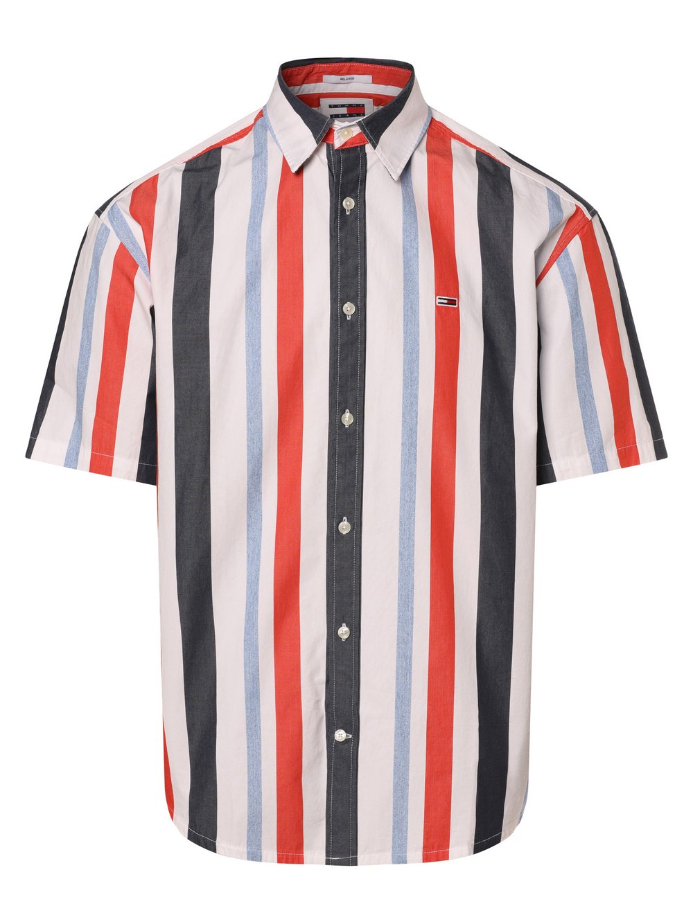 Tommy Jeans Koszula męska Mężczyźni Regular Fit Bawełna niebieski|czerwony|biały w paski, S