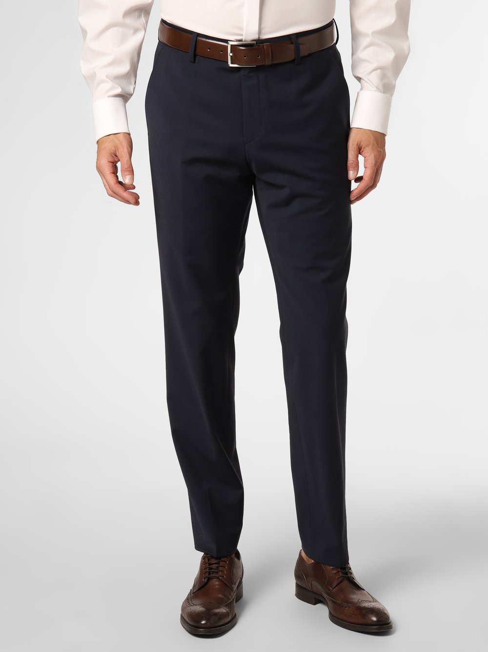 BOSS Męskie spodnie od garnituru modułowego Mężczyźni Slim Fit Sztuczne włókno niebieski jednolity, 25