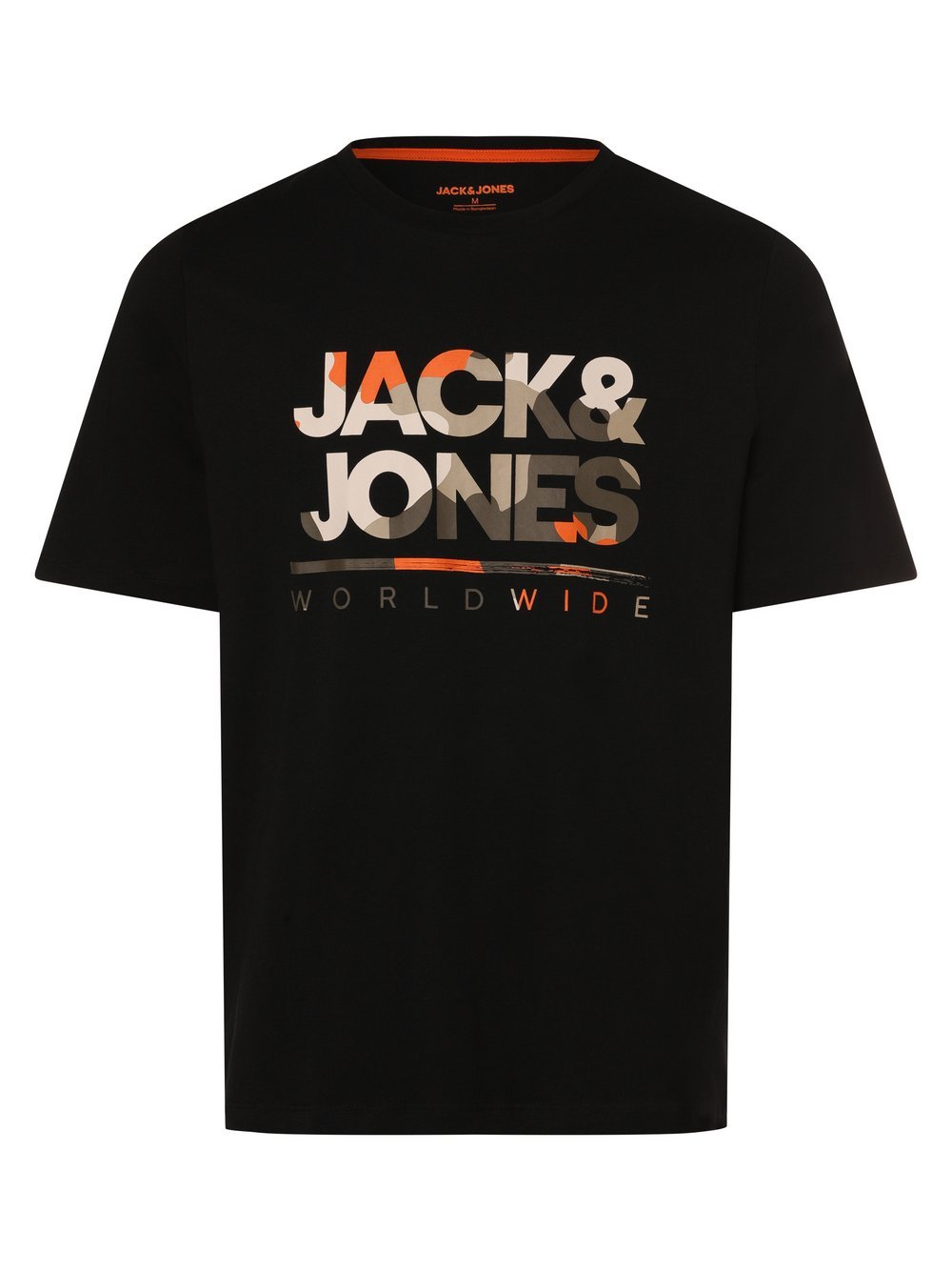 Jack & Jones Koszulka męska - JJLuke Mężczyźni Bawełna czarny nadruk, S