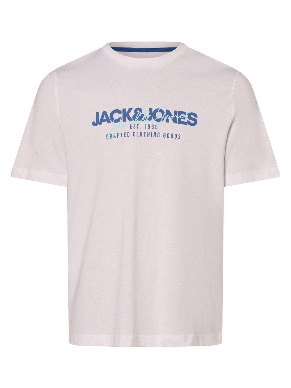 Jack & Jones Koszulka męska - JJAlvis Mężczyźni Bawełna biały nadruk, M