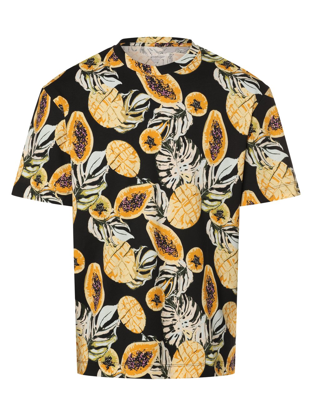 Jack & Jones Koszulka męska - JORTampa Mężczyźni Bawełna czarny|wielokolorowy nadruk, XL