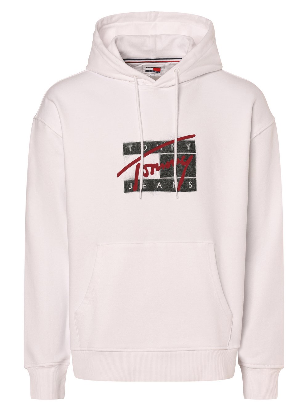 Tommy Jeans Męski sweter z kapturem Mężczyźni Bawełna biały nadruk, S