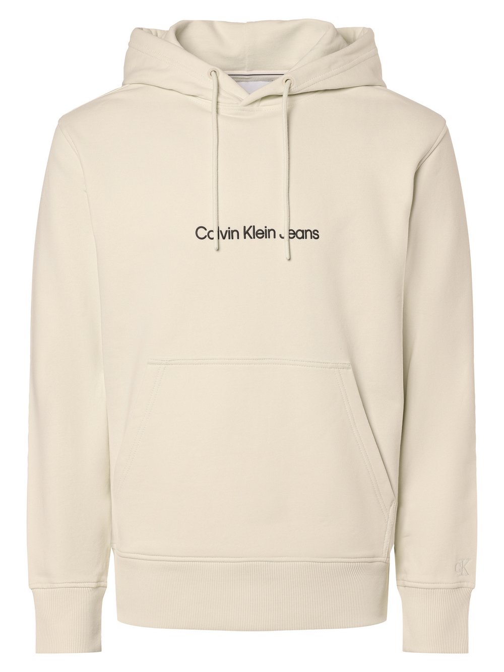 Calvin Klein Jeans Męski sweter z kapturem Mężczyźni Bawełna zielony jednolity, S