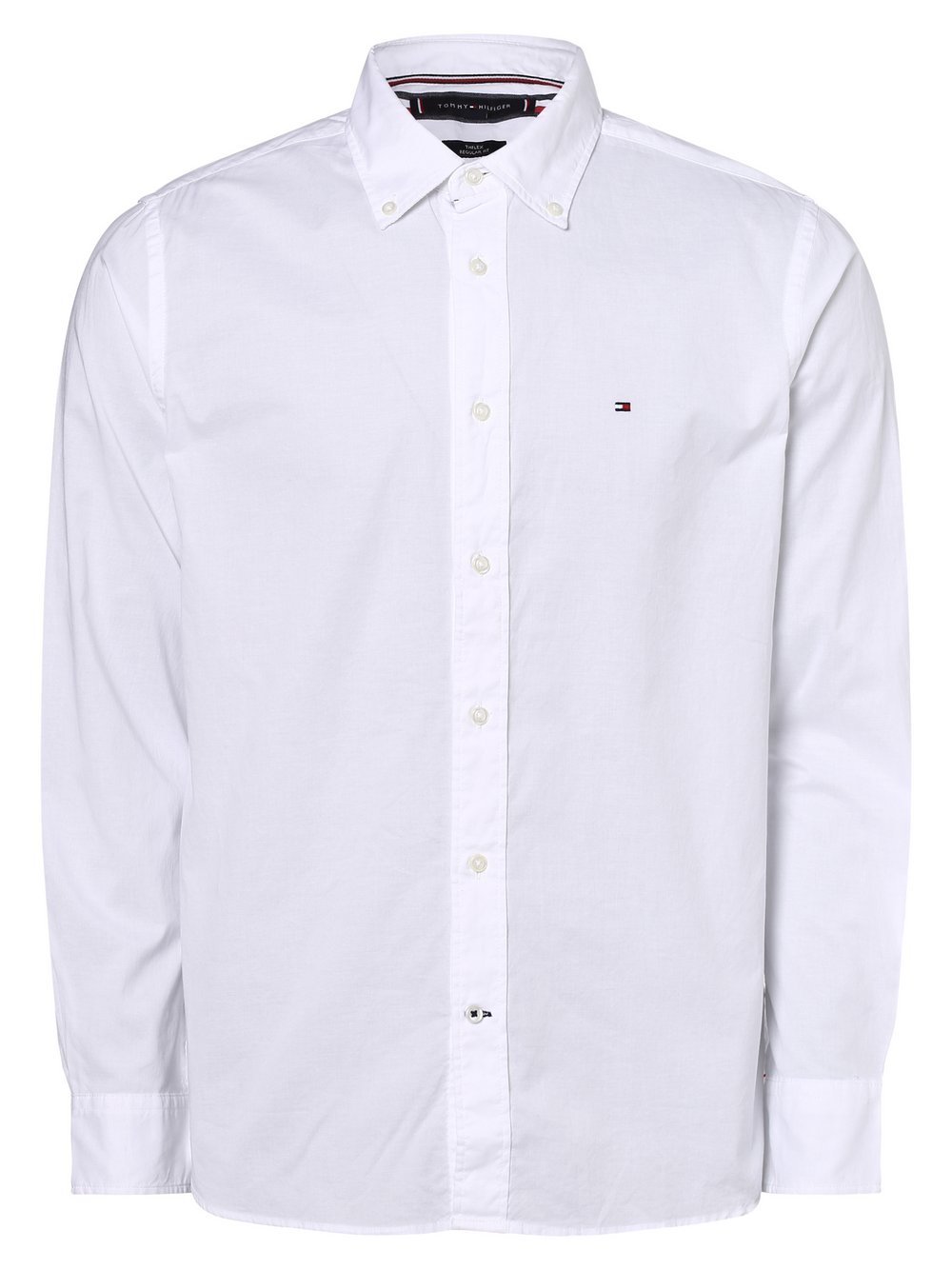 Tommy Hilfiger Koszula męska Mężczyźni Regular Fit Bawełna biały jednolity button down, S
