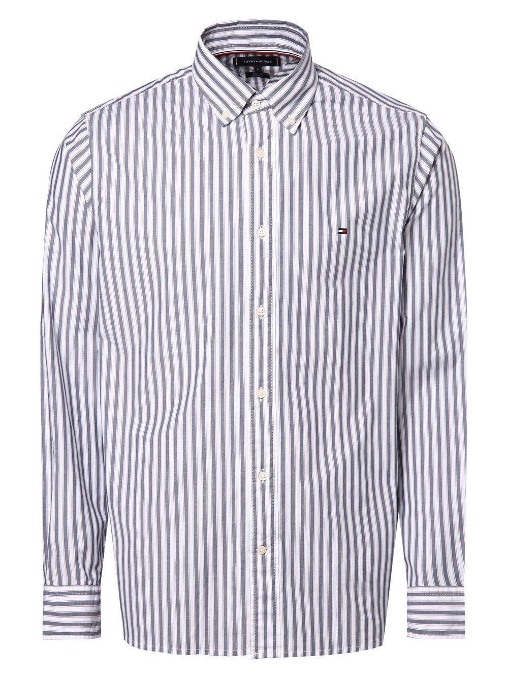 Tommy Hilfiger Koszula męska Mężczyźni Regular Fit Bawełna niebieski|biały w paski, M