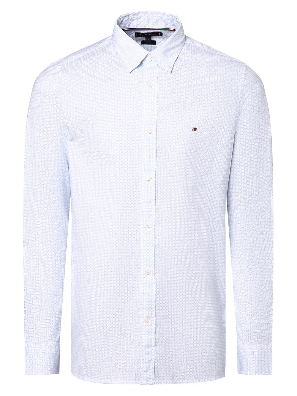 Tommy Hilfiger Koszula męska Mężczyźni Slim Fit Bawełna biały|niebieski wzorzysty, M