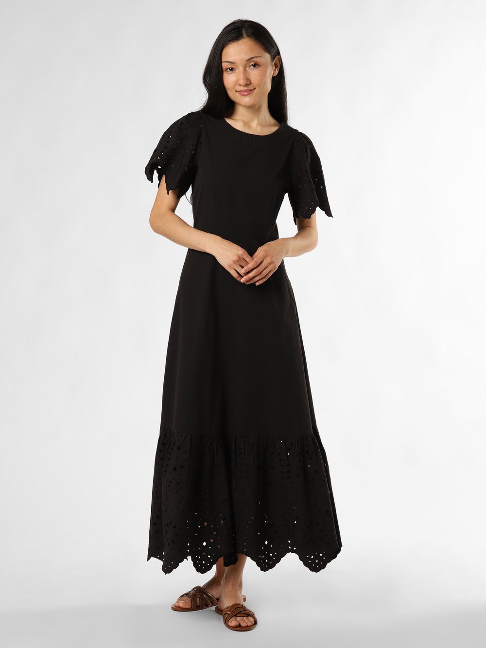 Selected Femme Sukienka damska - SLFKelli Kobiety Bawełna czarny jednolity, 34