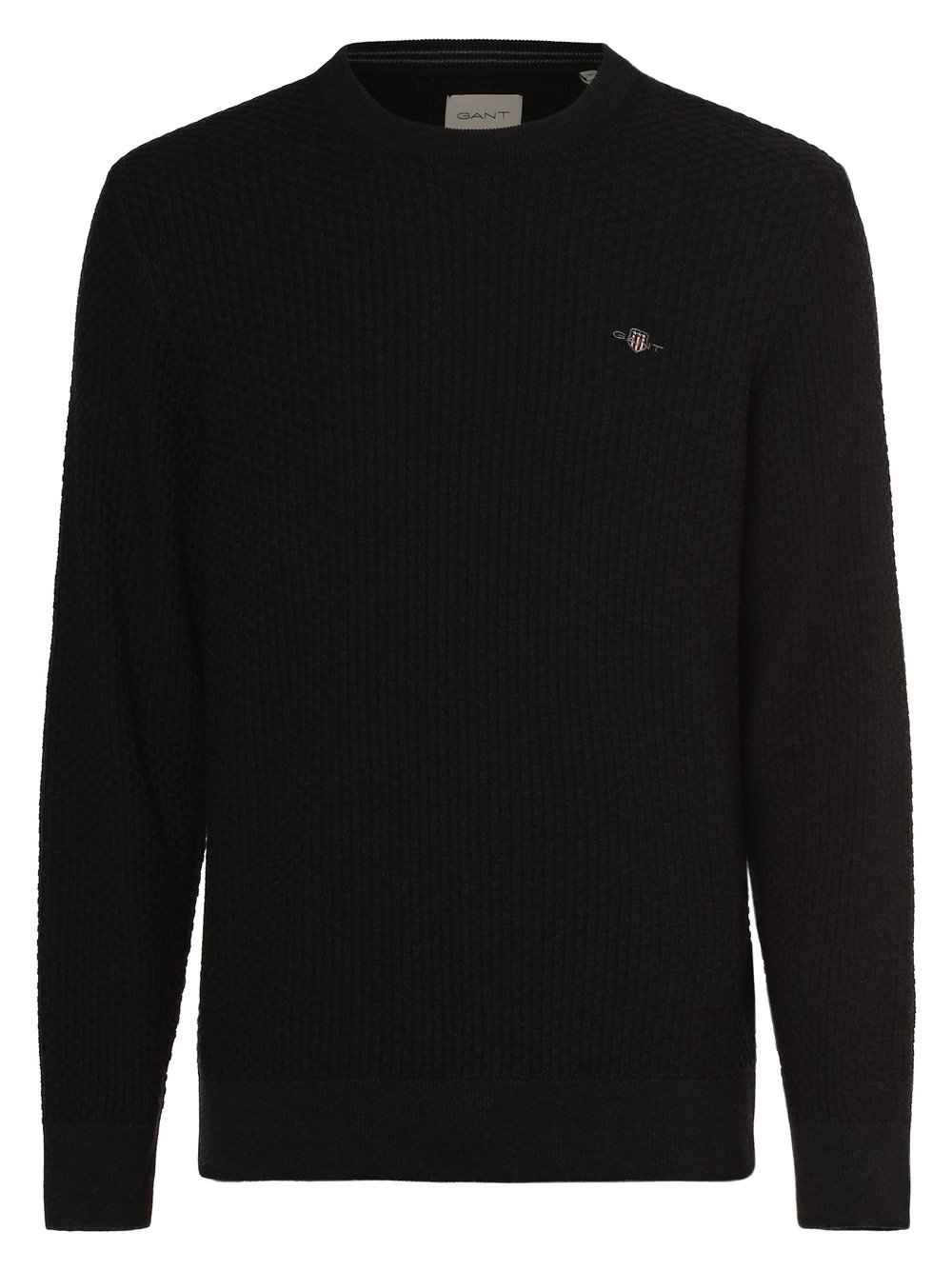 Gant Sweter męski Mężczyźni Bawełna szary wypukły wzór tkaniny, XL