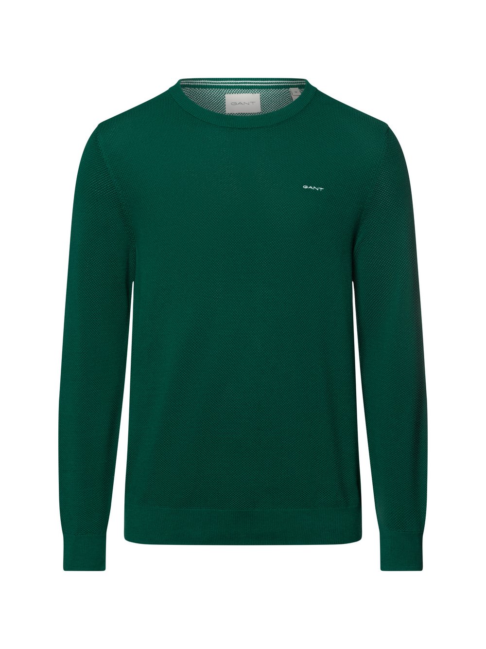 Gant Sweter męski Mężczyźni Bawełna zielony jednolity, S