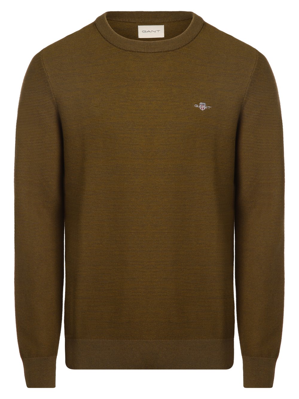 Gant Sweter z dodatkiem wełny merino Mężczyźni Bawełna zielony marmurkowy, M