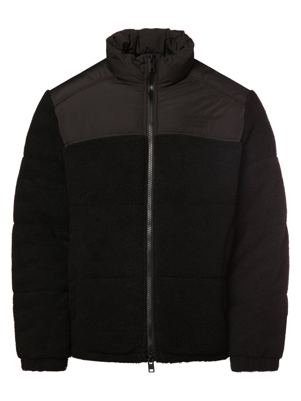 Jack & Jones Męska kurtka pikowana - JORCozy Mężczyźni Sztuczne włókno czarny jednolity, S