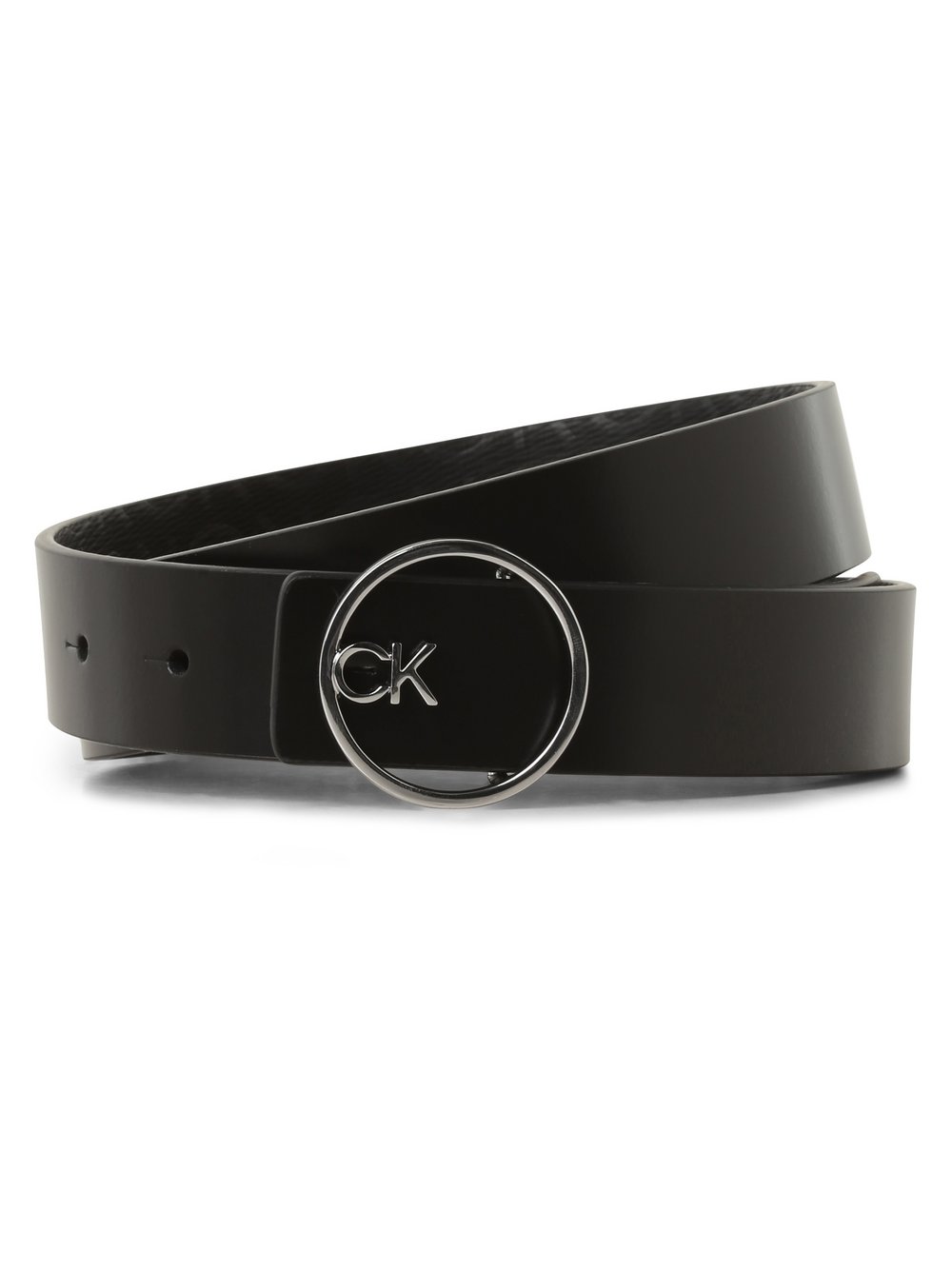 Calvin Klein Damski pasek skórzany Kobiety skóra czarny jednolity, 75