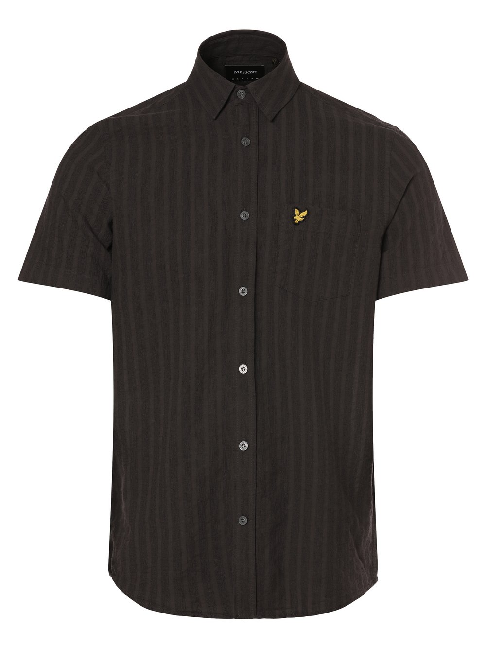 Lyle & Scott Koszula męska z zawartością lnu Mężczyźni Regular Fit Bawełna szary w paski, S