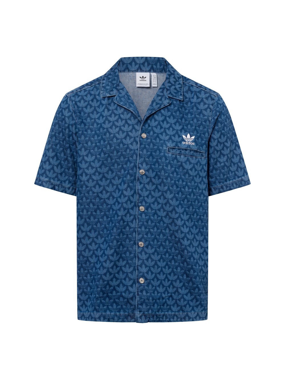 adidas Originals Męska koszula casual Mężczyźni Regular Fit Bawełna niebieski jednolity, S