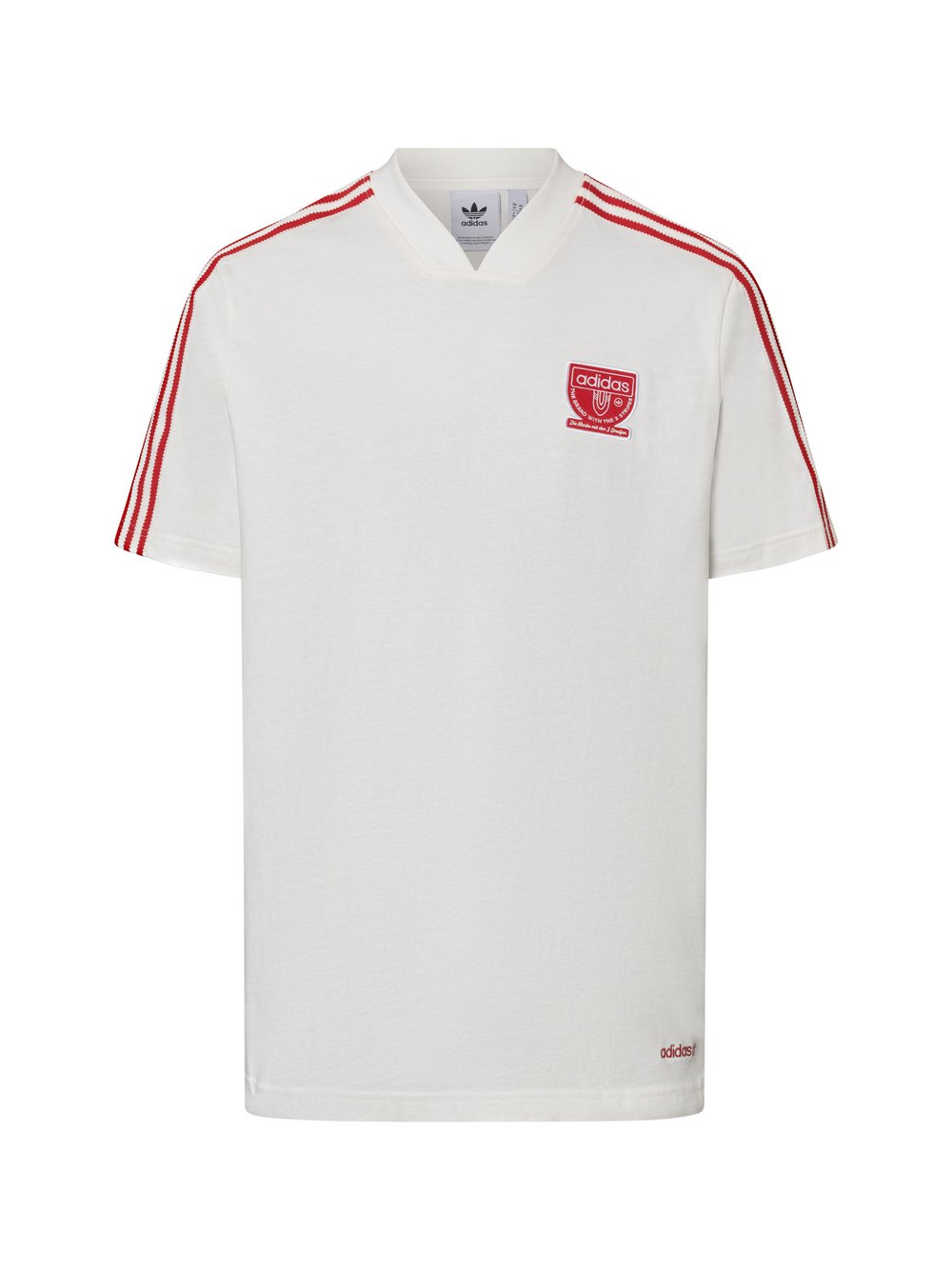 adidas Originals Koszulka męska Mężczyźni Bawełna biały|czerwony jednolity, S