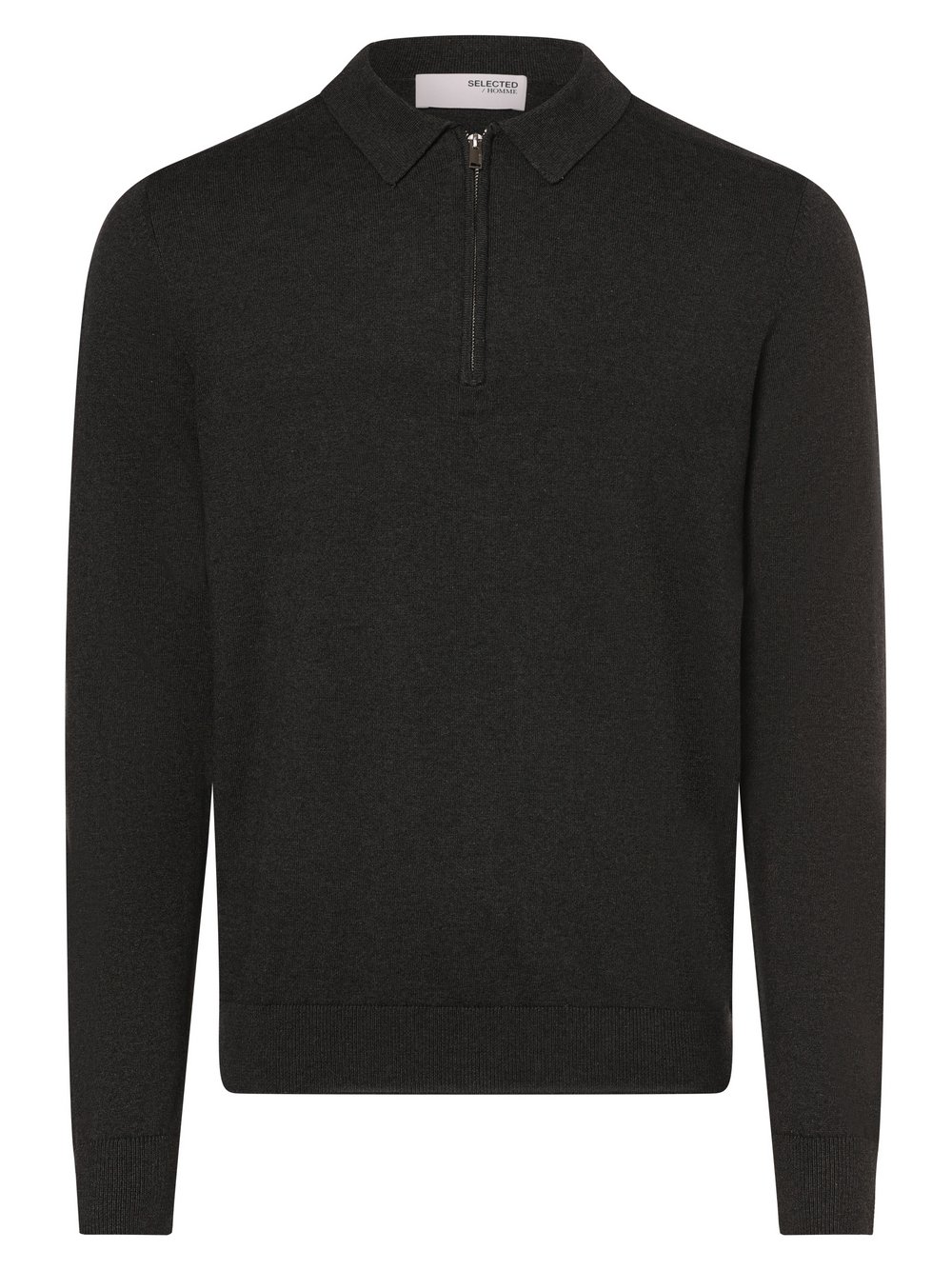 Selected Sweter - SLHBerg Mężczyźni Bawełna szary marmurkowy, S