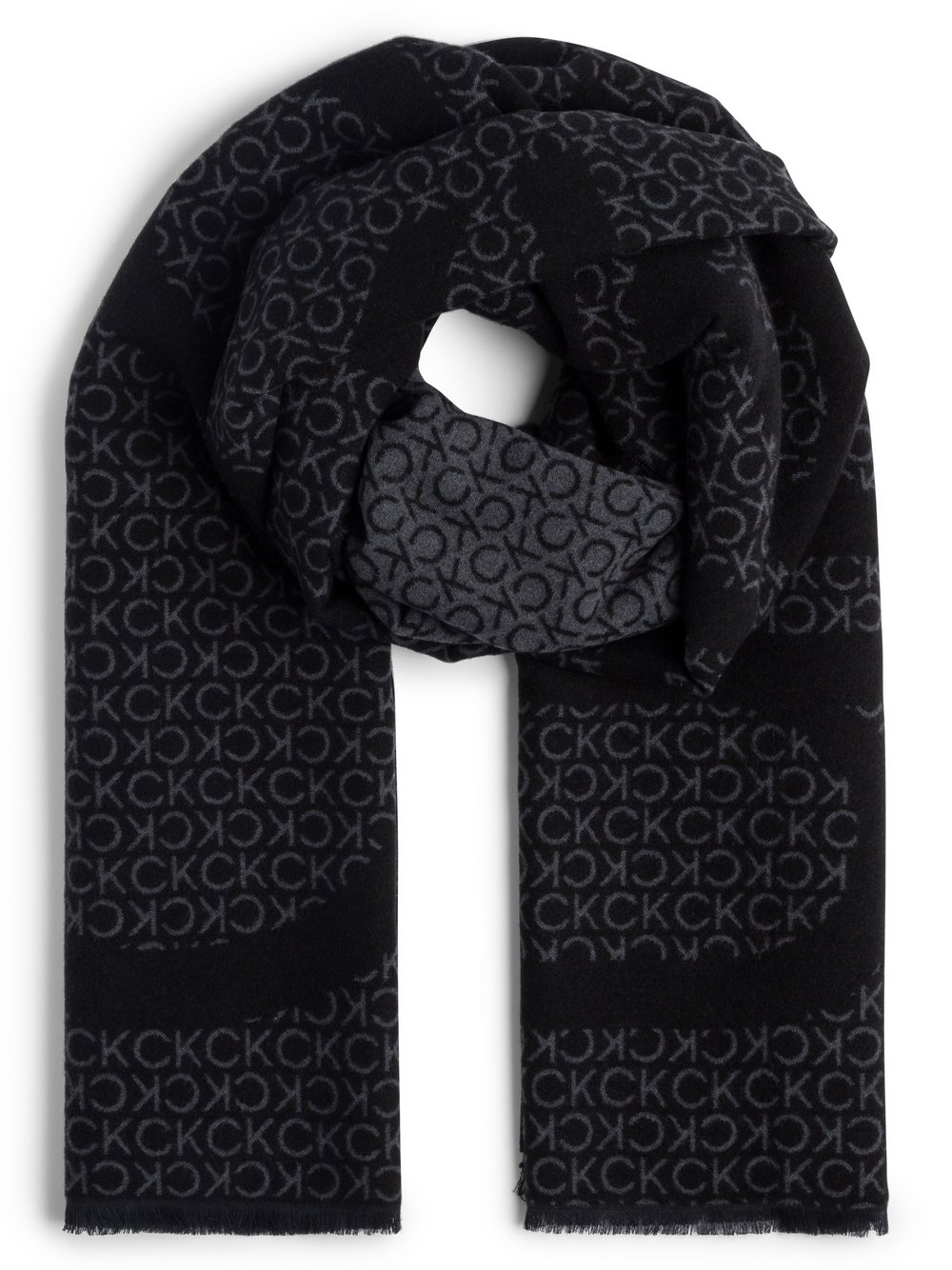 Calvin Klein Szalik damski Kobiety czarny|szary wzorzysty, ONE SIZE