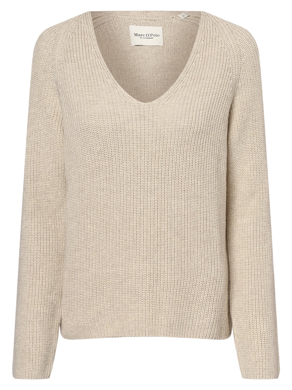 Marc O'Polo Sweter damski Kobiety Bawełna beżowy jednolity, S