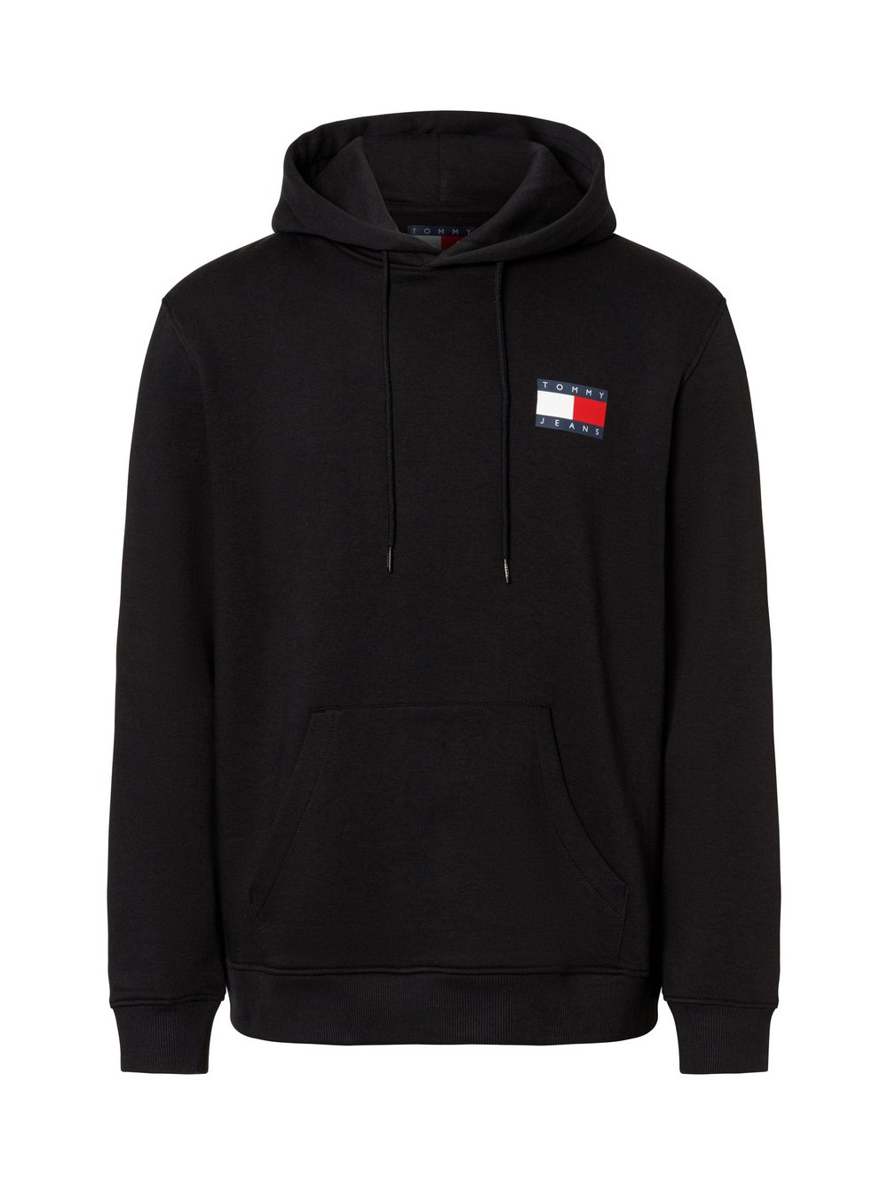 Tommy Jeans Męski sweter z kapturem Mężczyźni Bawełna czarny jednolity, S